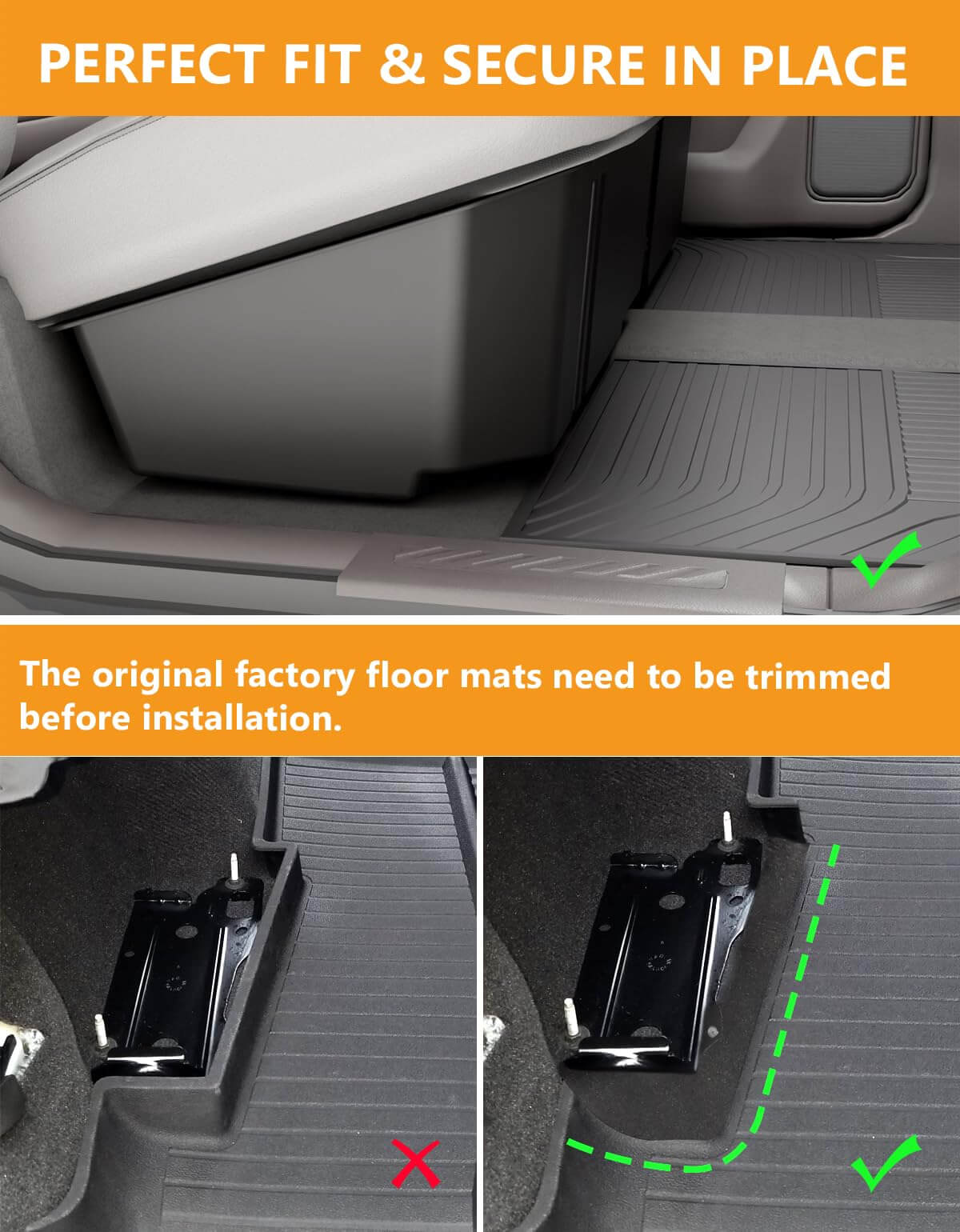 KINGGERI Under Seat Storage Boxes Compatible with 2019-2026 Chevy Chevrolet Silverado 1500/GMC Sierra 1500, 2020-2026 Silverado/Sierra 2500HD/3500HD
