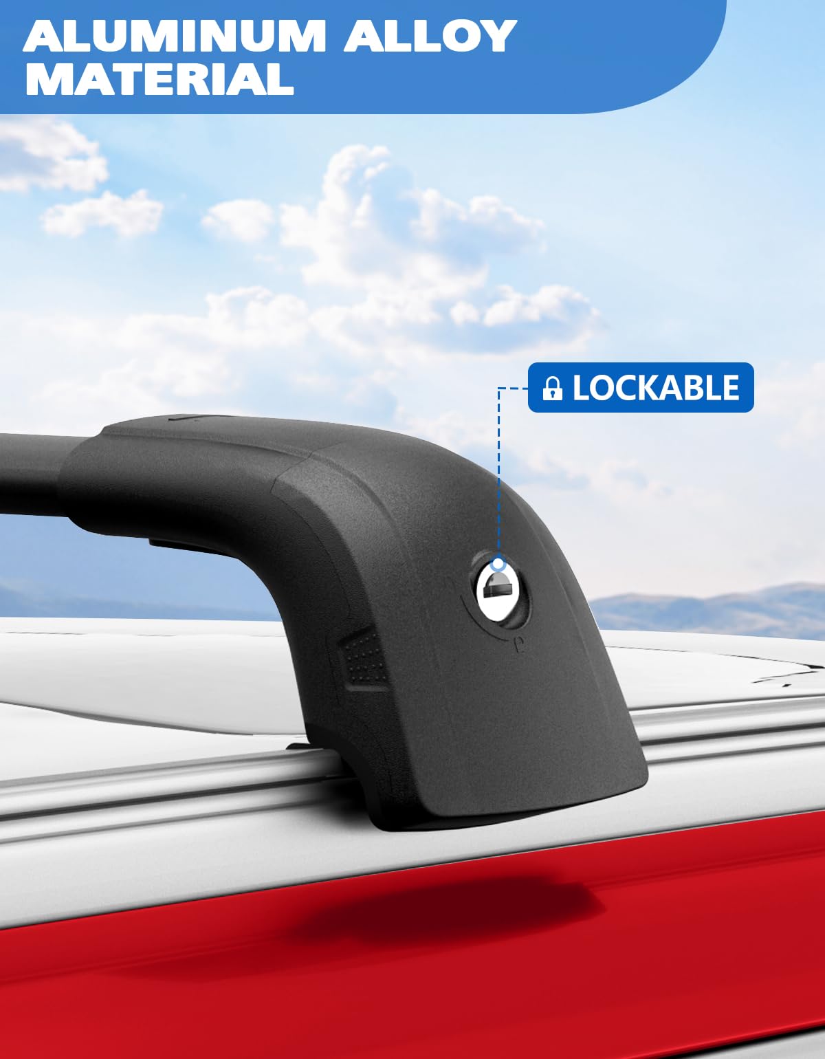 Lockable Roof Rack Cross Bars 220lb Compatible with Mitsubishi Outlander 2018