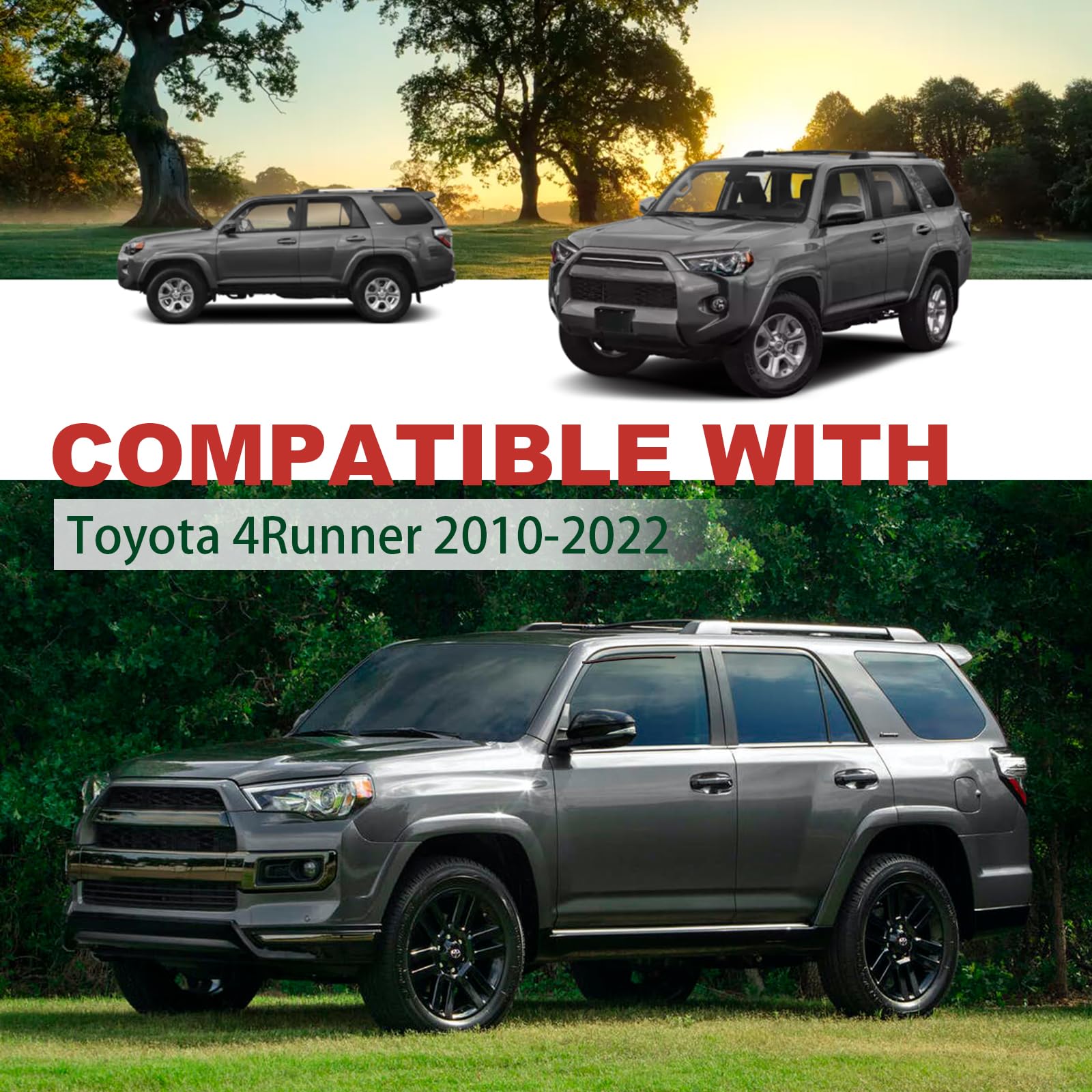 KINGGERI 220lbs Roof Rack Cross Bars Compatible with Toyota 4Runner 2010-2024,Aluminum Crossbars Rails Cargo Rooftop