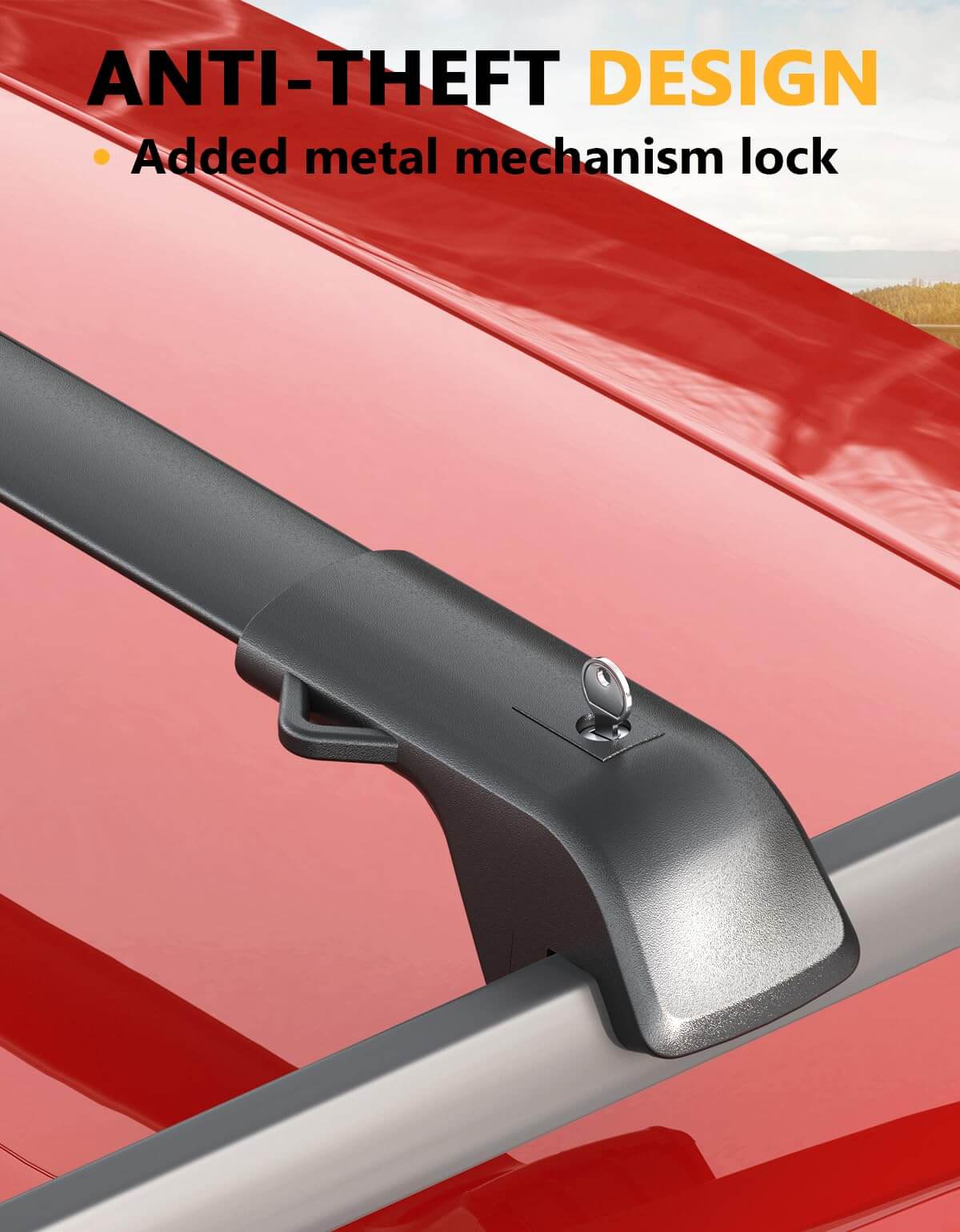 KINGGERI Lockable 220lbs Roof Rack Cross Bars Compatible with 2018-2024 Chevrolet Chevy Equinox GMC Terrain (Not for EV)