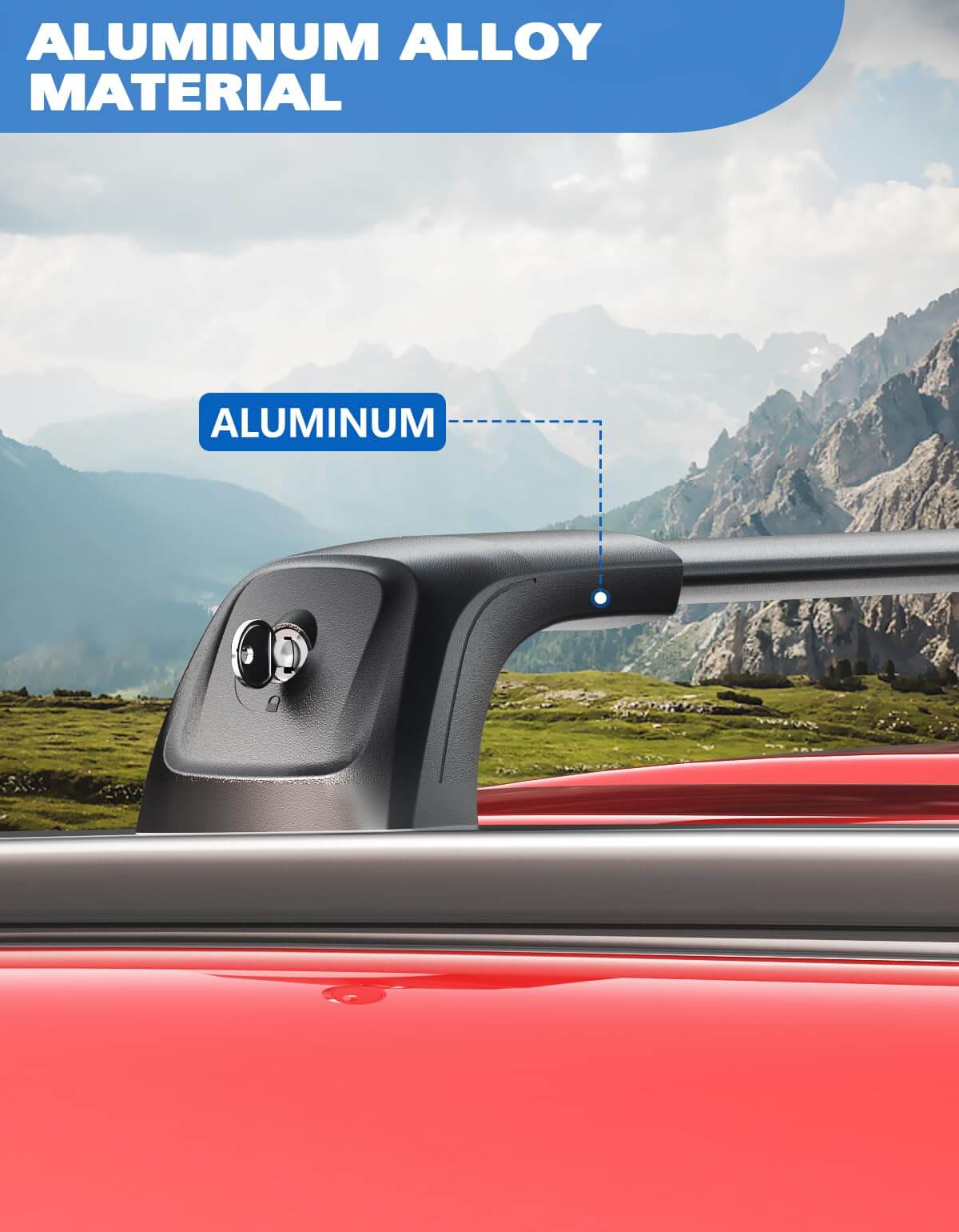 KINGGERI Roof Rack Cross Bars 260lbs Compatible with Audi Q7 2016-2025 (with Side Rails), Heavy Duty 260lbs Roof Rails Crossbars