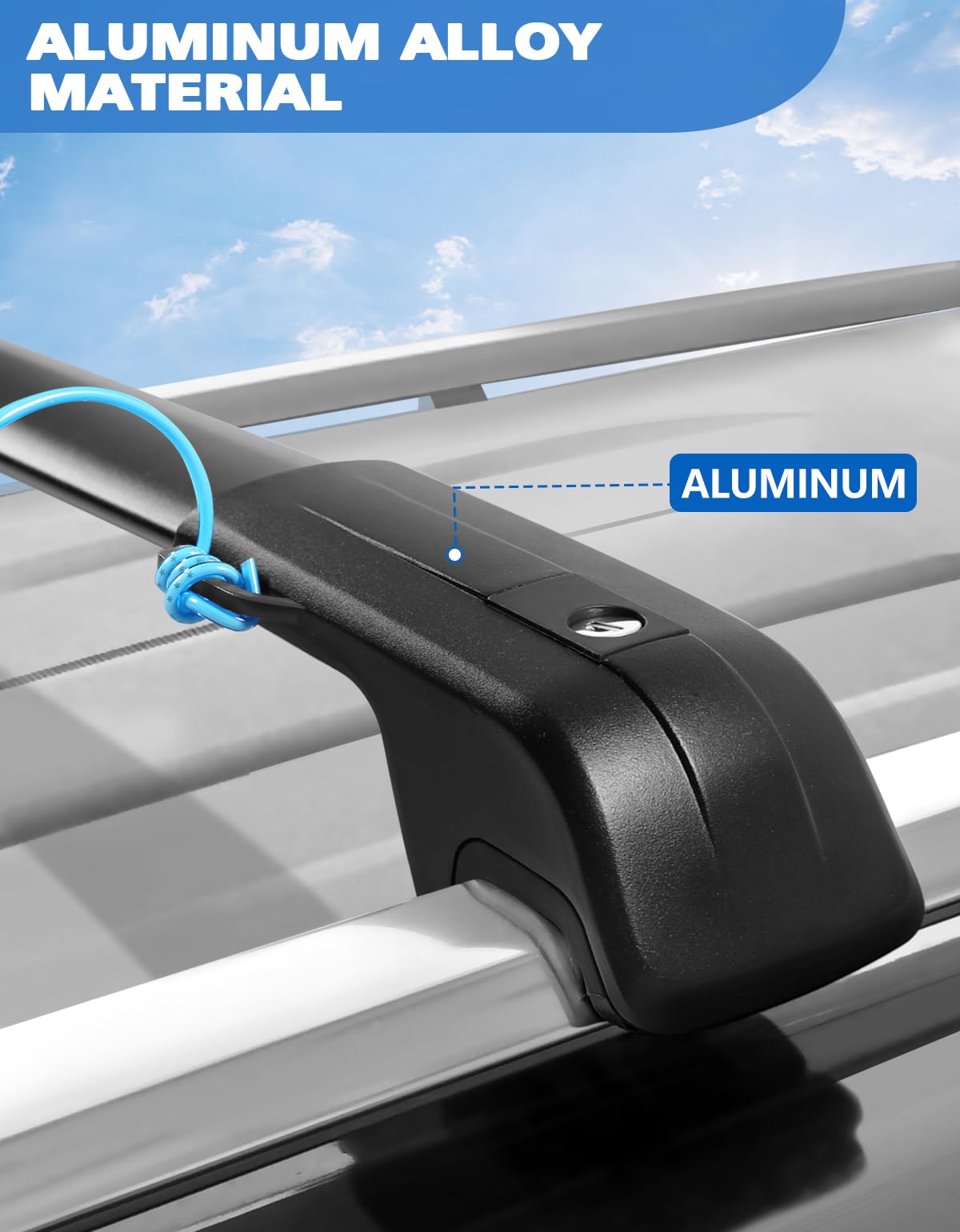 Heavy Duty 260lb Lockable Roof Rack Cross Bars Compatible with Hyundai Santa Fe 2024 2025