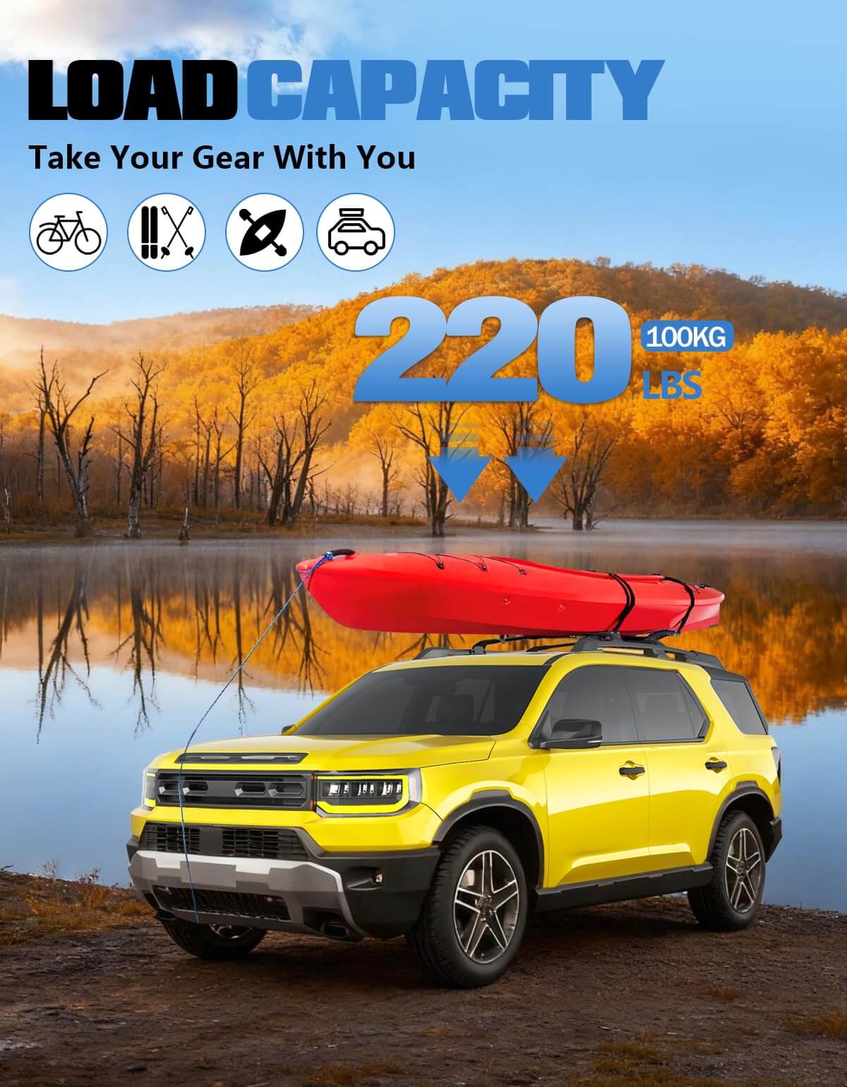 KINGGERI Roof Rack Cross Bars Fit For Honda Passport 2026,All-Metal Aluminum Roof Rails Crossbars