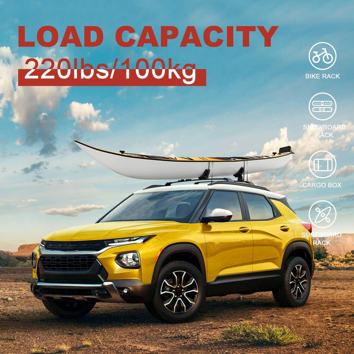 KINGGERI 220lbs Roof Rack Cross Bars Fit for Chevy Trailblazer 2021-2025 L LT ACTIV RS