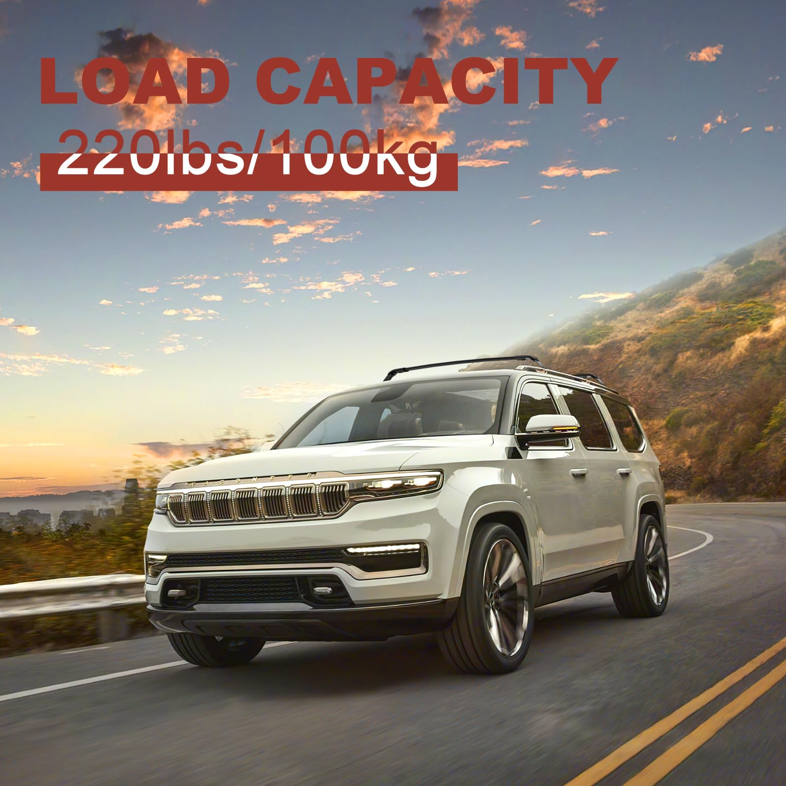 KINGGERI Roof Rack Cross Bars Compatible with 2022-2025 Jeep Wagoneer & Grand Wagoneer & Wagoneer L & Grand Wagoneer L