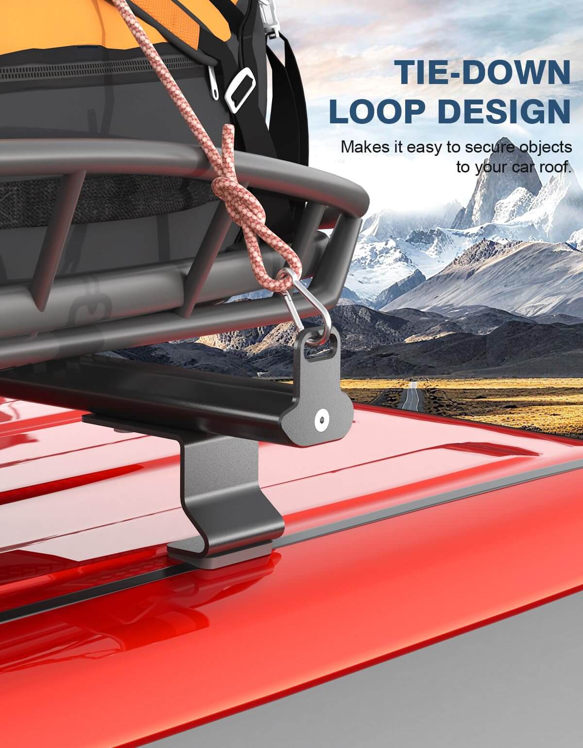 57" Universal Roof Ladder Rack for Van & Pickup Truck Cap & Topper, Roof Rack, 2 Bars, Heavy Duty Aluminum