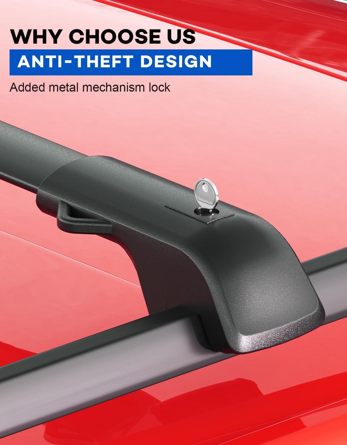 300lbs Lockable Roof Rack Cross Bars Compatible with Kia Sorento X-Line & X-Pro 2021-2026 (with Raised Rails,Not Flushed Rails), Crossbars Rooftop Cargo Carrier Luggage
