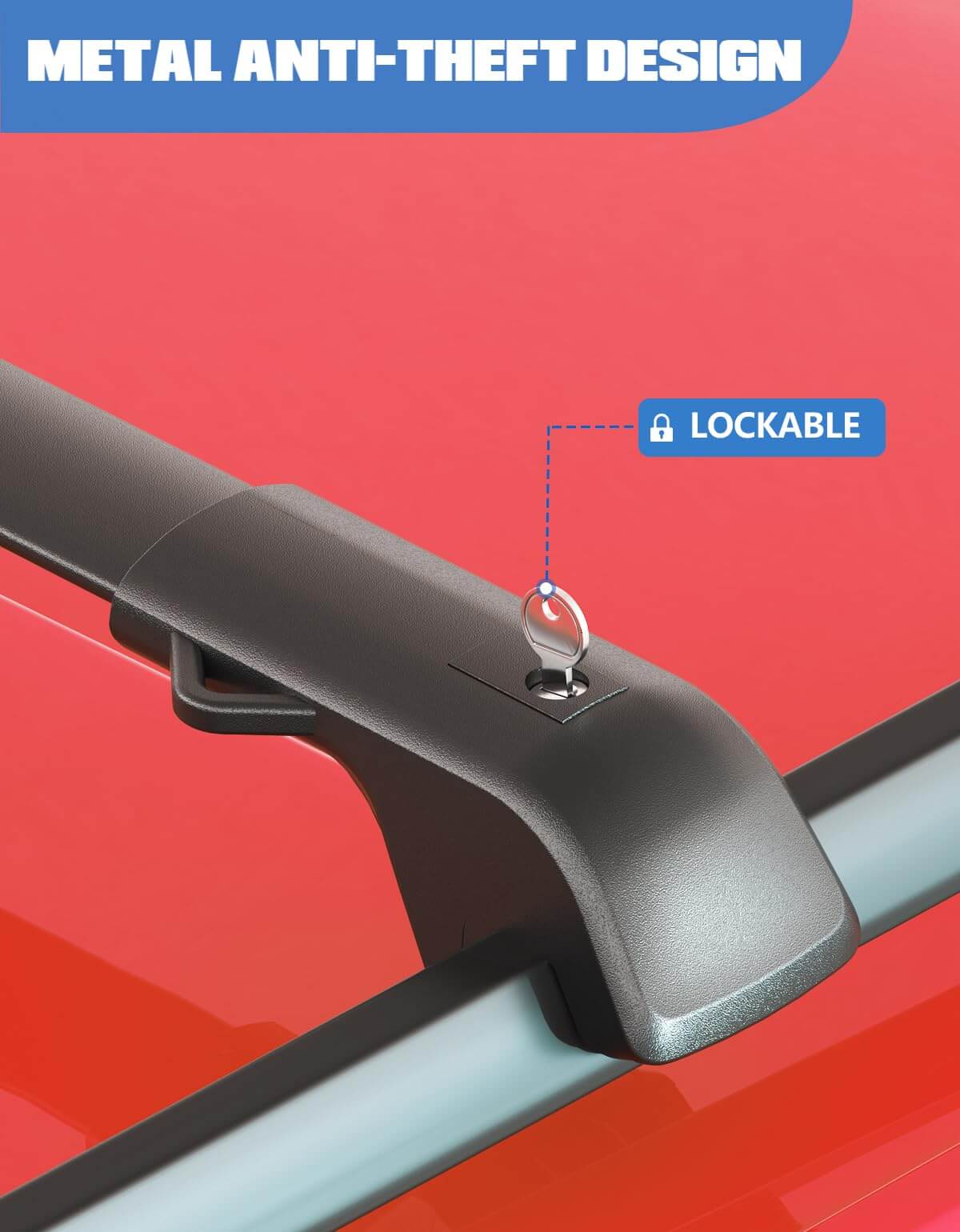 300lb Lockable Roof Rack Cross Bars Compatible with Honda Passport 2026 with Raised Side Rails