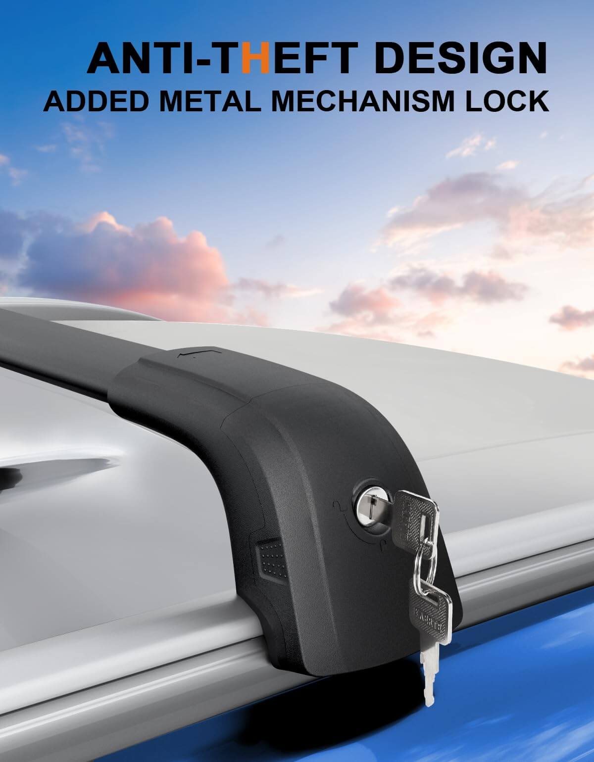 KINGGERI Lockable Roof Rack Cross Bars 220lbs Compatible with Volkswagen VW ID4 ID.4 2021-2025