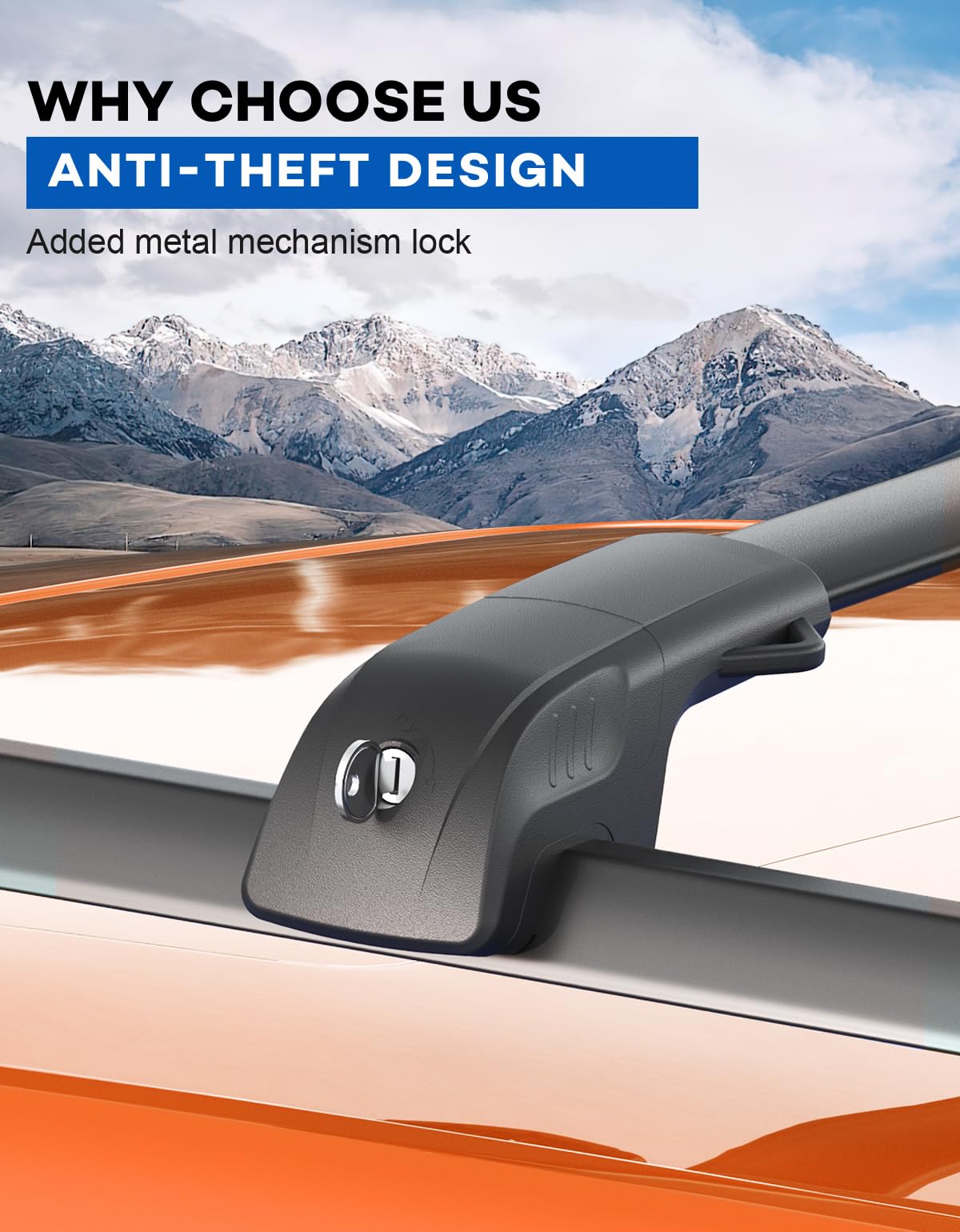 Lockable Roof Rack Cross Bars 220lbs Compatible with Jeep Patriot 2007-2017