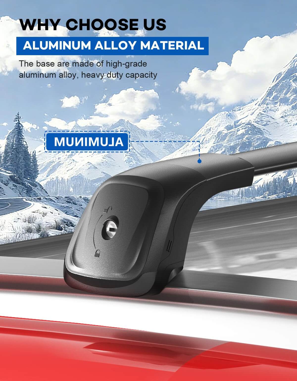 KINGGERI Lockable Roof Rack Cross Bars 260lbs Compatible with BMW X3 G01 2018-2025 (Not for G45)