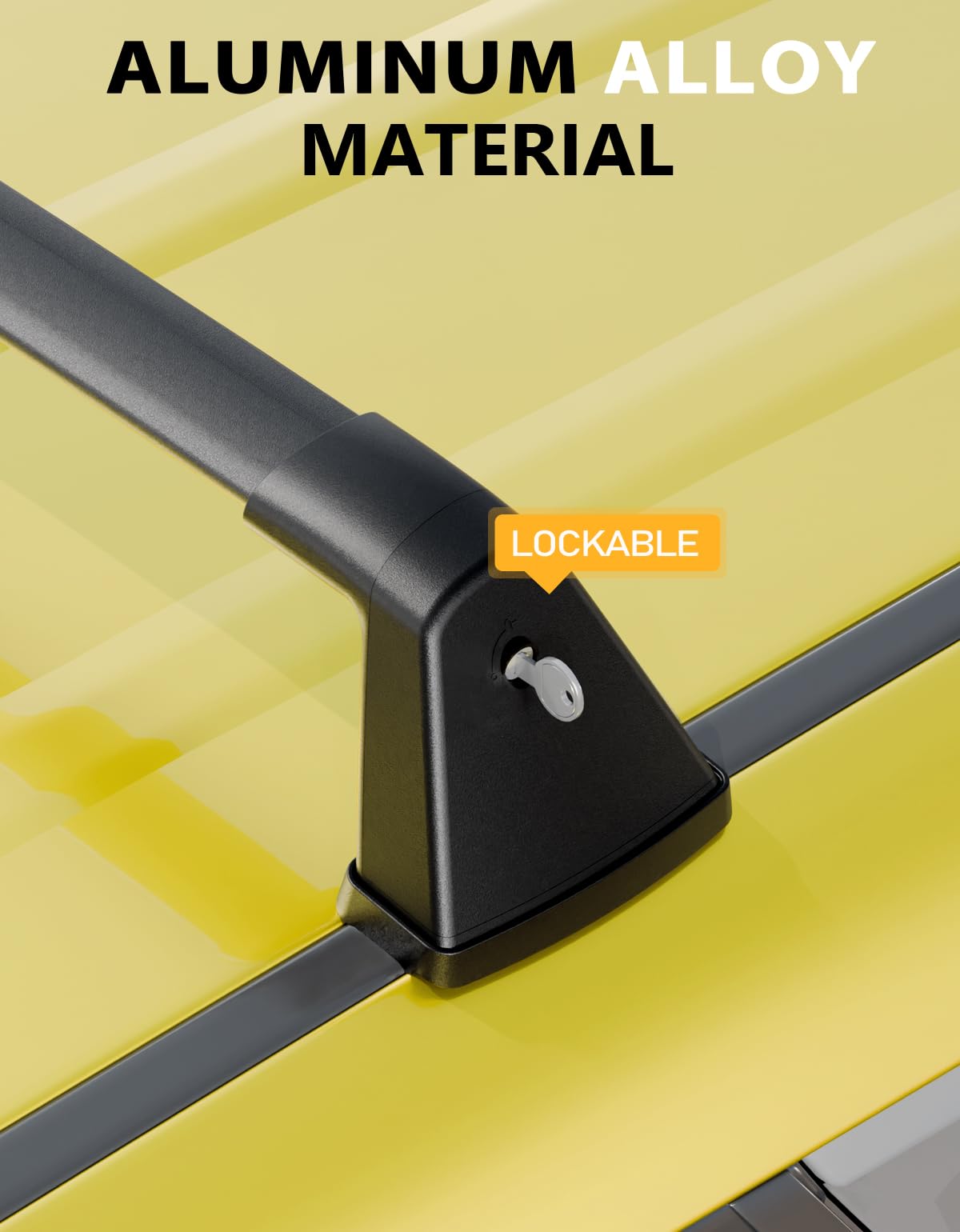 KINGGERI 220lbs Lockable Roof Rack Cross Bars Compatible with Kia Soul 2020-2025 Without Side Rails