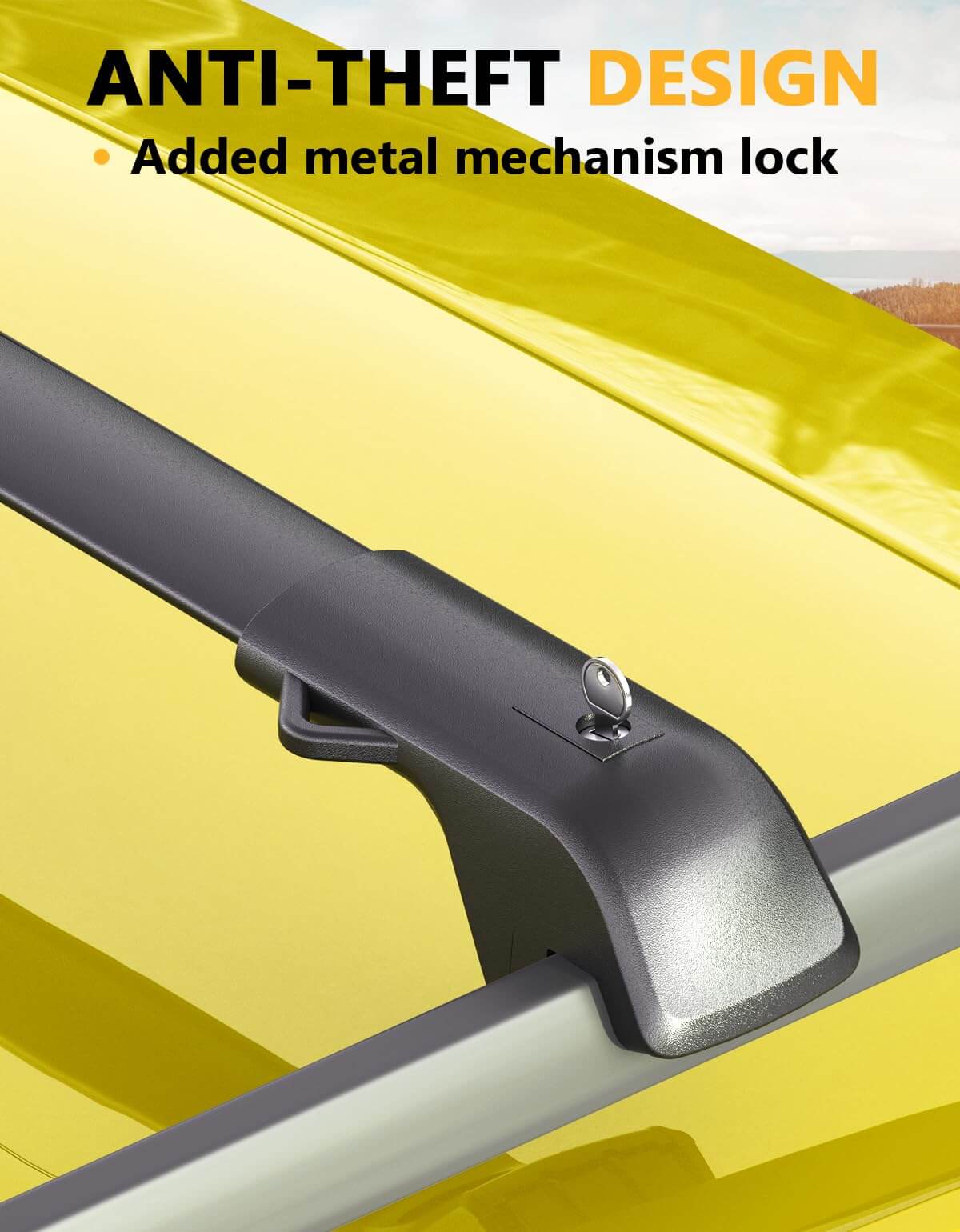 KINGGERI Lockable 220lbs Roof Rack Cross Bars Compatible with Toyota 4Runner 2010-2024 with Side ROOF Rails