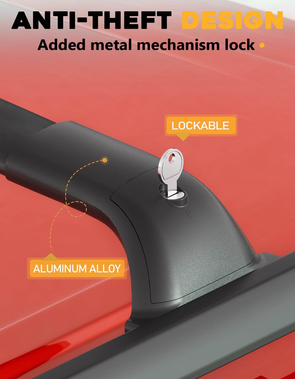 All Aluminum Roof Rack Cross Bars Compatible with Honda Passport 2026 with Raised Side Rails, 260lbs Lockable Heavy Duty