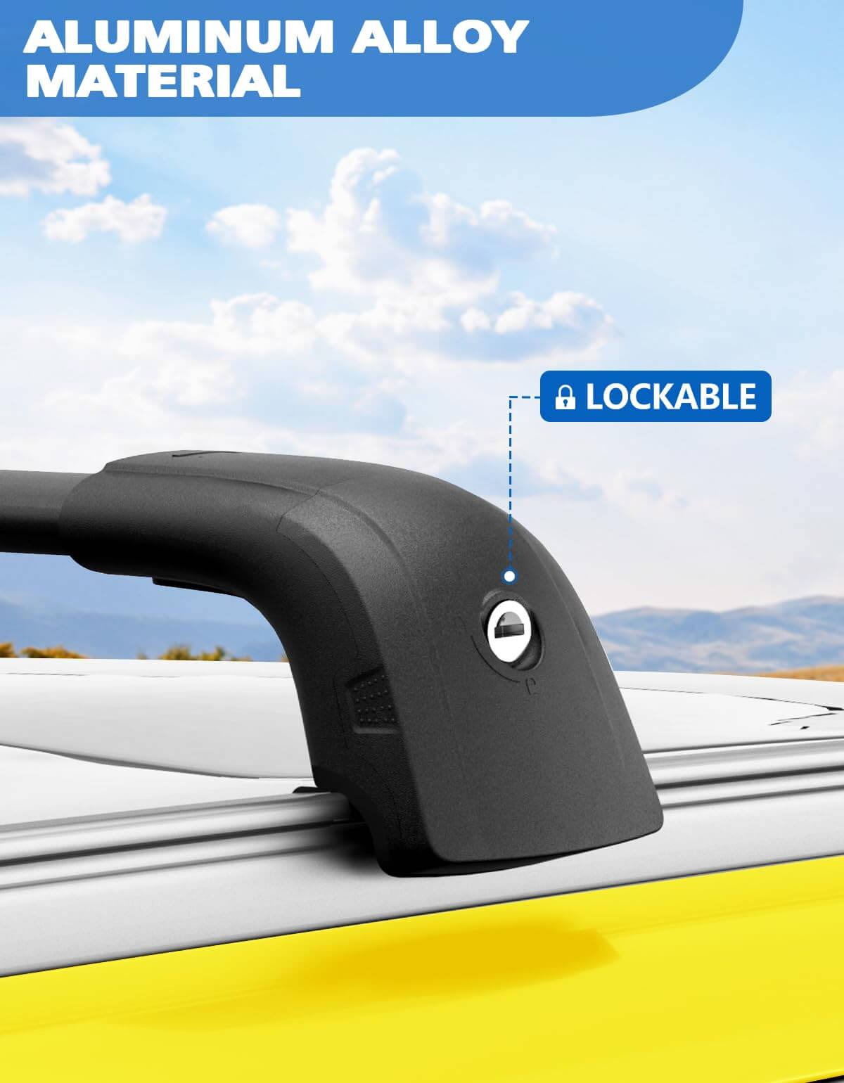 KINGGERI Lockable Roof Rack Cross Bars 220lb Compatible with Audi Q3 2019-2025, Heavy Duty Aluminum