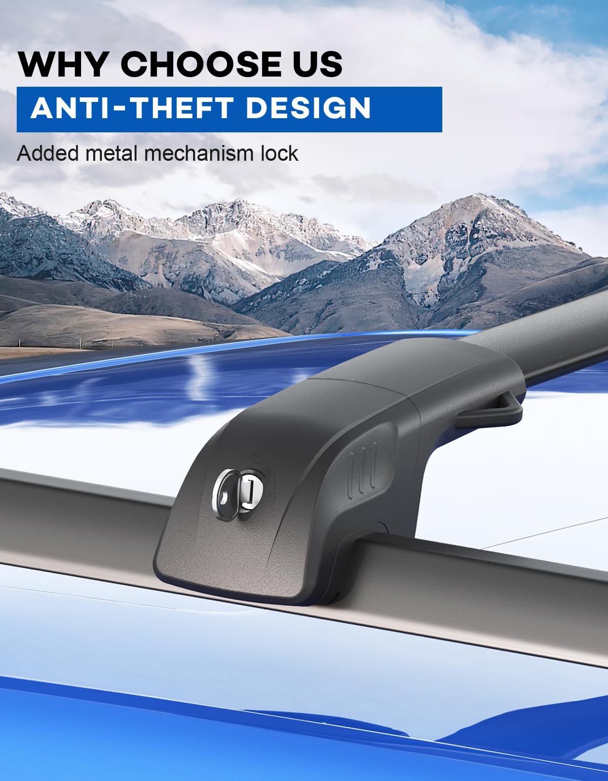 Lockable Roof Rack Cross Bars 220lbs Compatible with Subaru Forester Wilderness 2022-2024