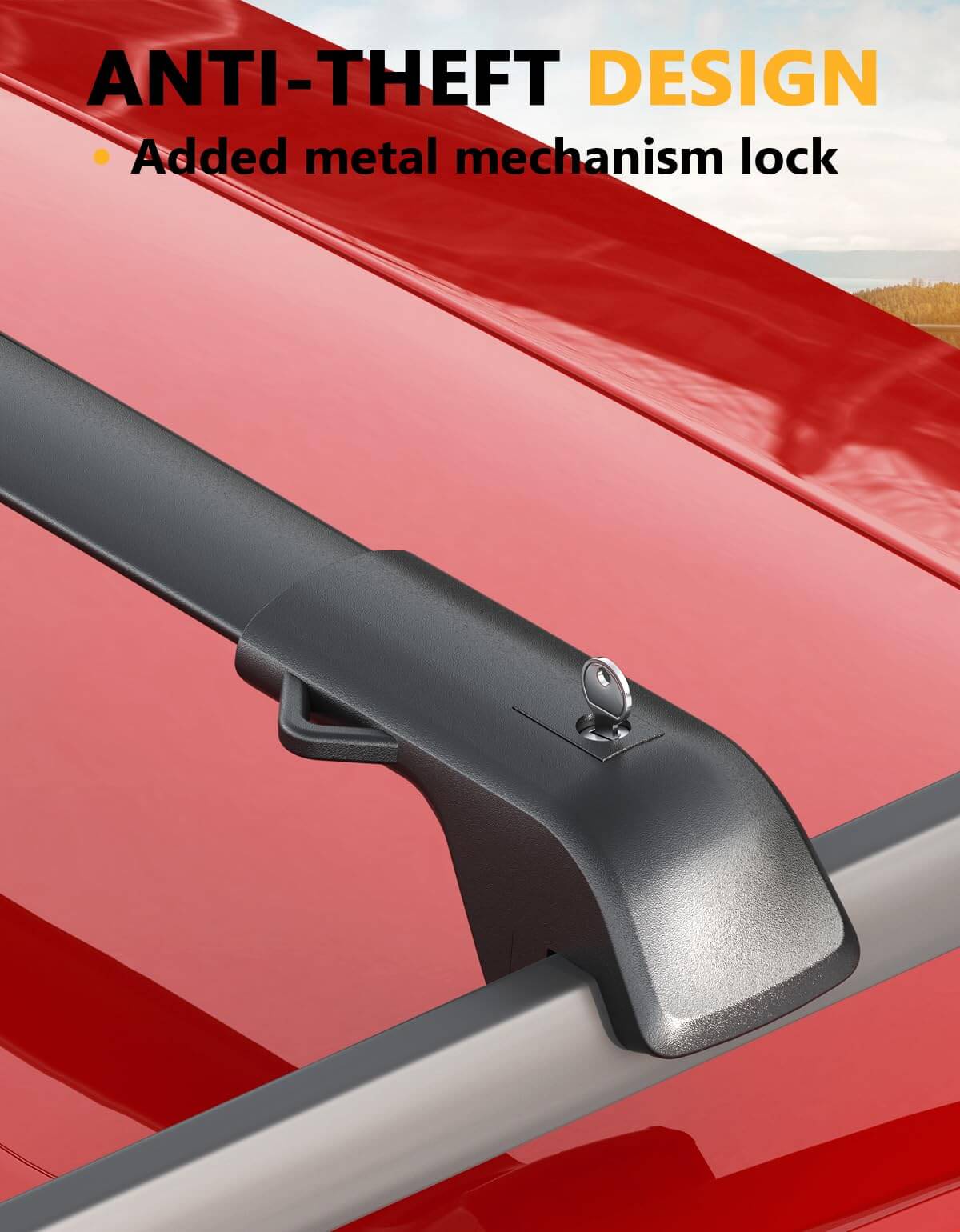 KINGGERI 220lbs Lockable Roof Rack Cross Bars Fit for Subaru Crosstrek 2018-2023 & Impreza 2017-2023 with Side Rails