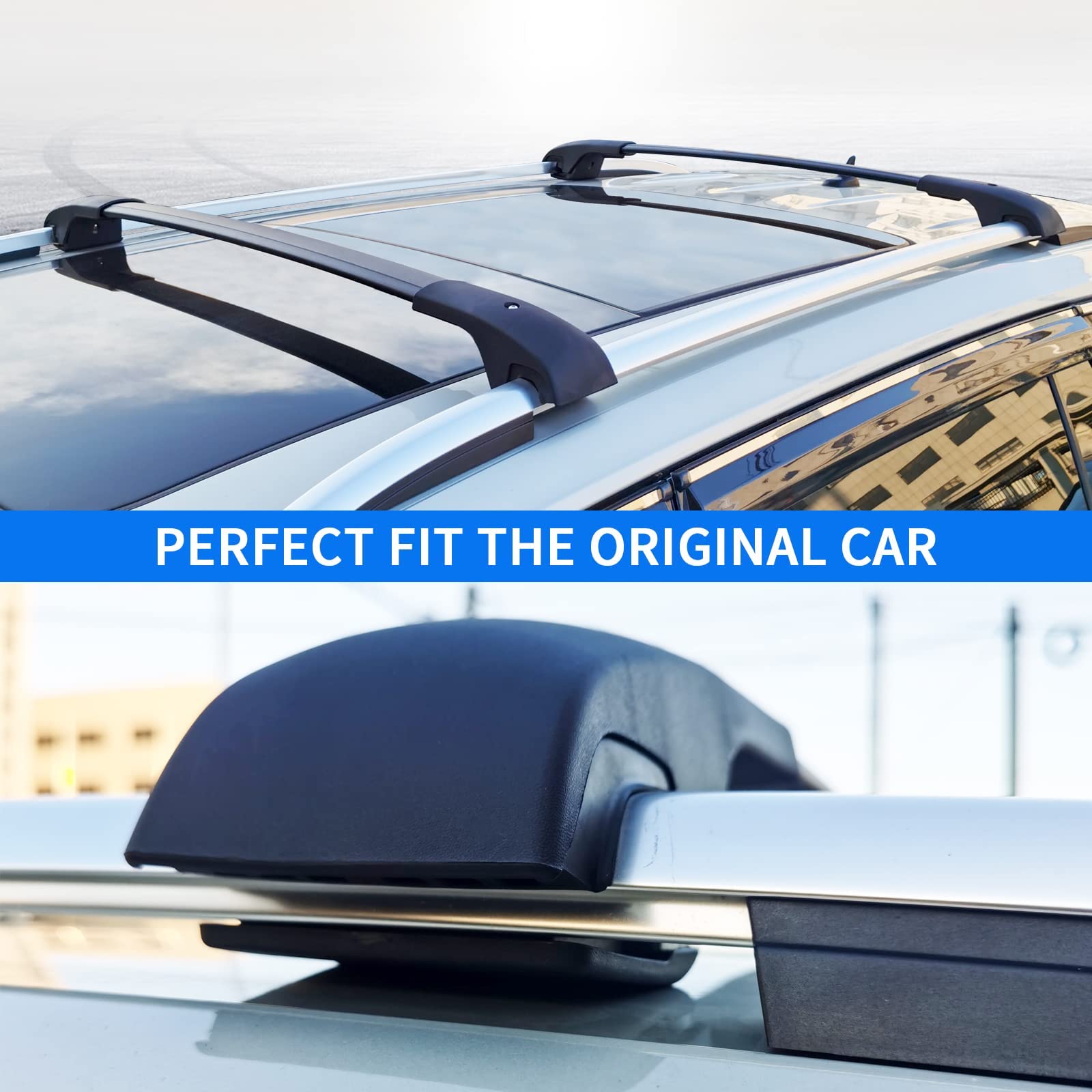 KINGGERI Roof Rack Cross Bars Fit for Volkswagen Tiguan 2018-2024 and Taos 2022-2024,Aluminum Roof Rails Crossbars