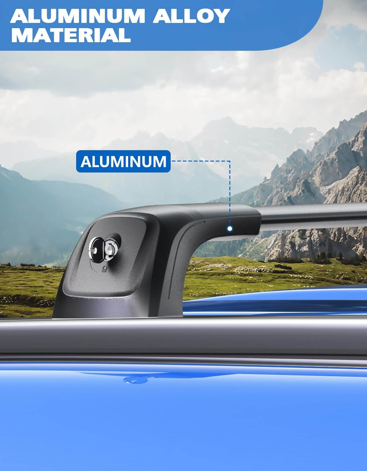 KINGGERI Lockable Roof Rack Cross Bars 220lbs Compatible with 2020-2025 Land Rover Defender 110 130 (with Side Rails)