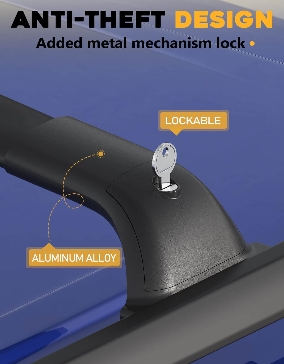 260lbs Lockable Roof Rack Cross Bars Compatible with Chevy Chevrolet Equinox GMC Terrain 2018-2024