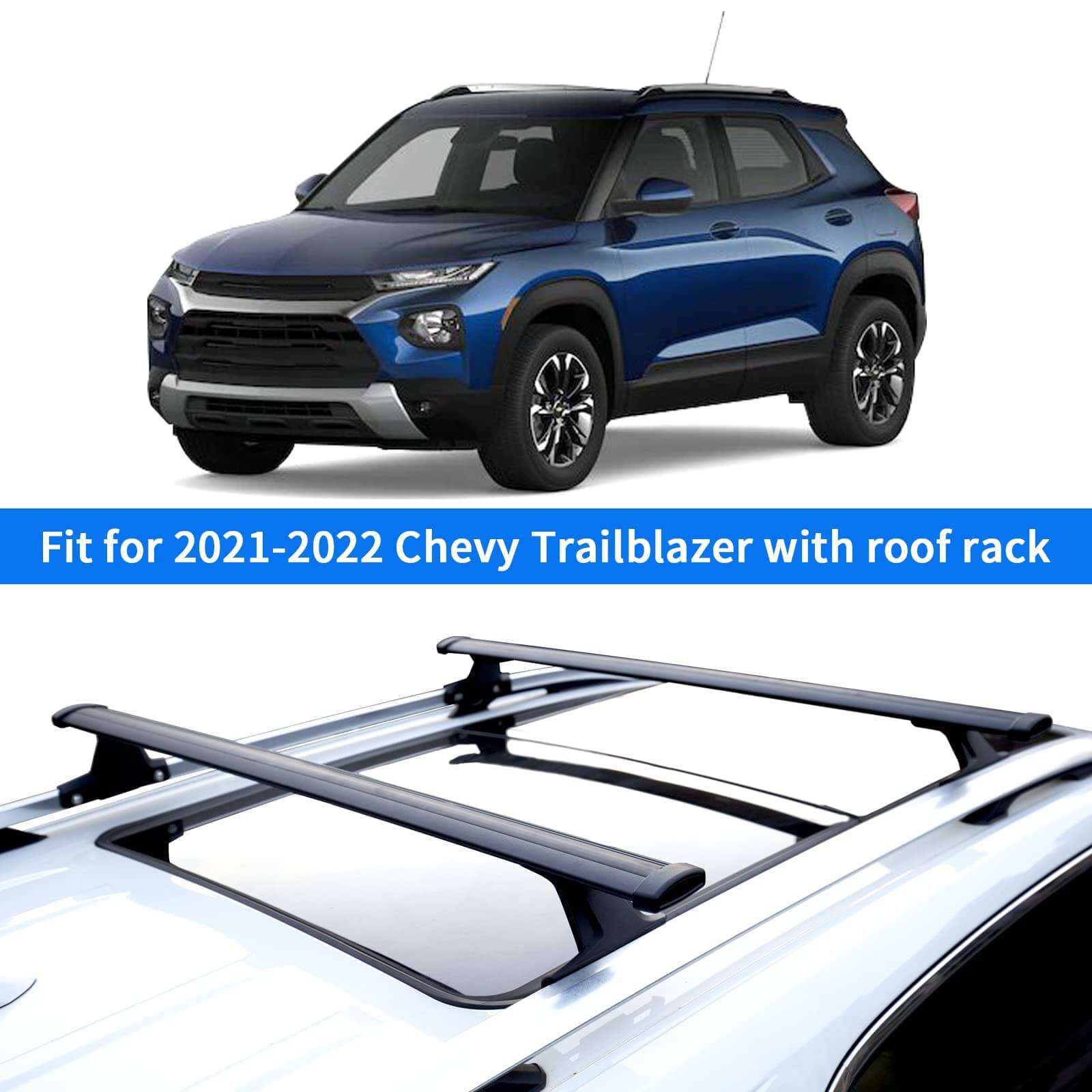 KINGGERI Cross Bars Roof Rack Compatible with Chevy Chevrolet Trailblazer 2021-2025 L LT ACTIV RS