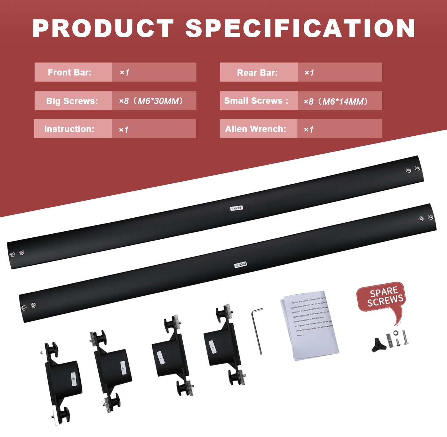 KINGGERI 220lbs Roof Rack Cross Bars Compatible with Toyota 4Runner 2010-2024,Aluminum Crossbars Rails Cargo Rooftop