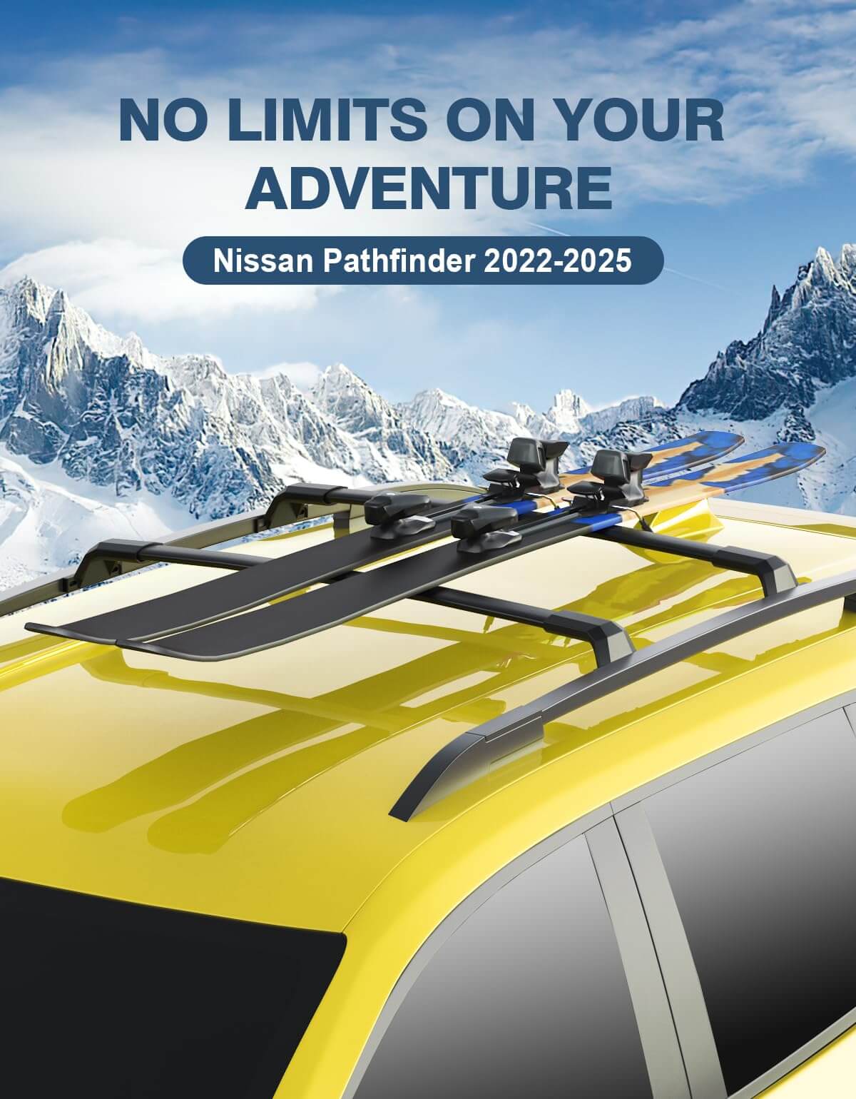 Roof Rack Cross Bars 220lbs Compatible with Nissan Pathfinder 2022 2023 2024 2025 SV SL Platinum with Raised Side Rails,Heavy Duty All-Metal Aluminum Crossbar