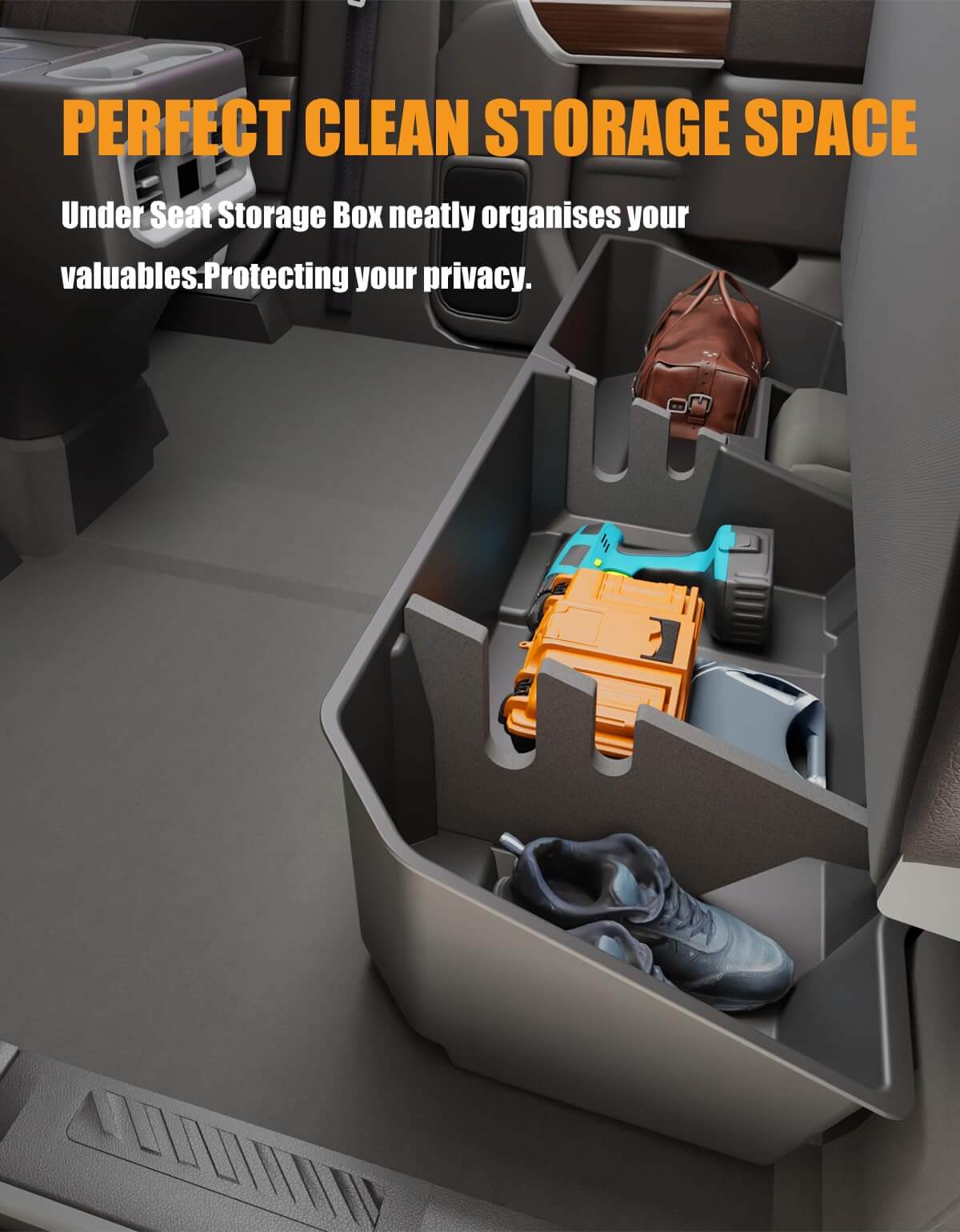 KINGGERI Under Seat Storage Boxes Compatible with 2019-2026 Chevy Chevrolet Silverado 1500/GMC Sierra 1500, 2020-2026 Silverado/Sierra 2500HD/3500HD