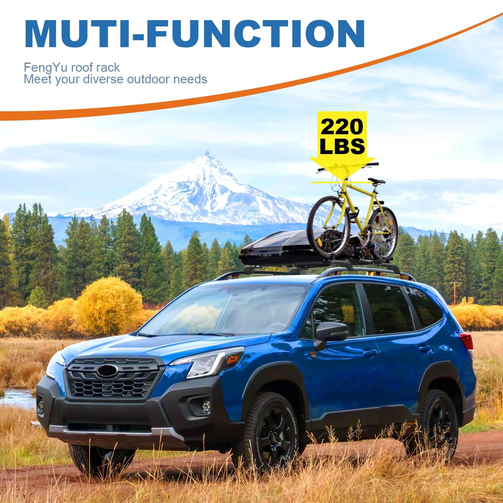 KINGGERI Lockable Roof Rack Cross Bars Fit for Subaru Forester Wilderness 2022-2024, Heavy Duty Aluminum Roof Rails