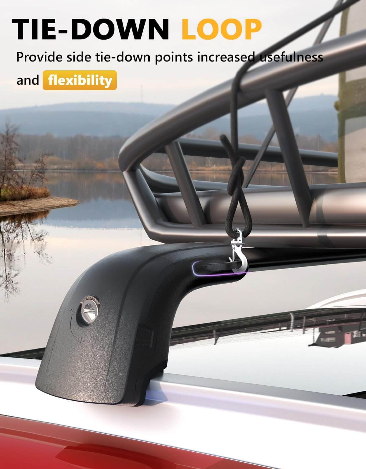 KINGGERI Lockable 220lbs Roof Rack Cross Bars Fit for 2018-2023 Hyundai Kona & Kona N & Kona Electric with Flush Side Rails
