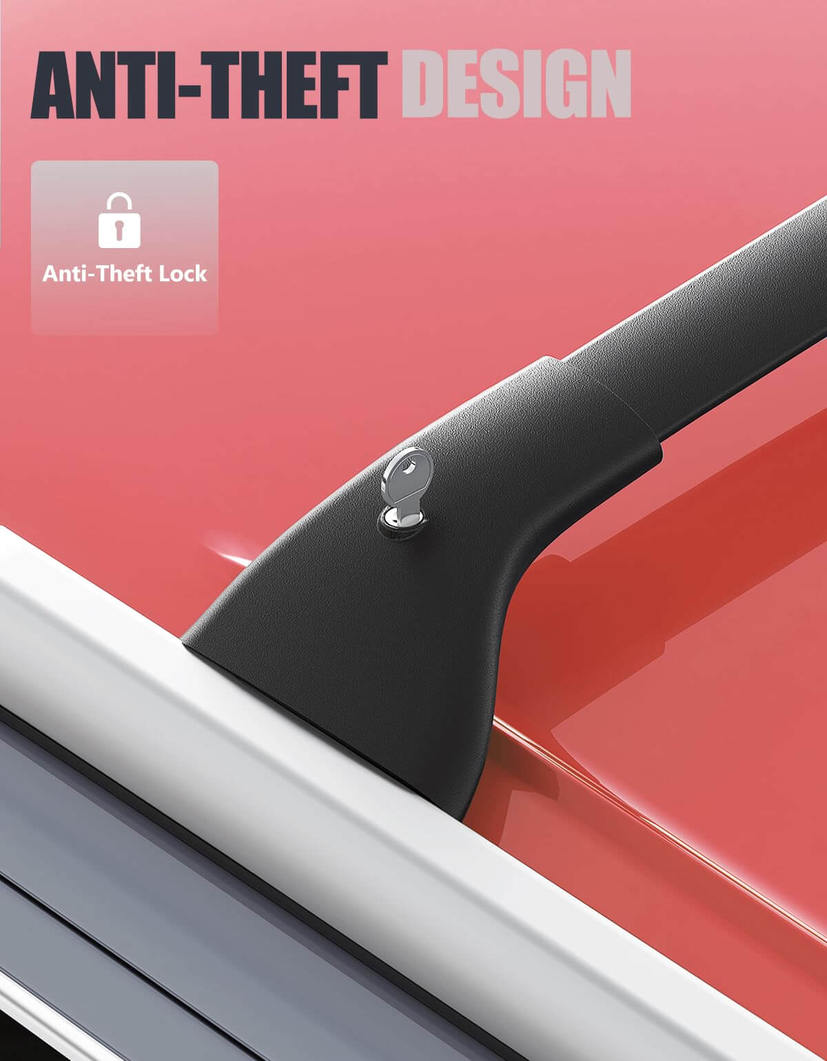 Lockable 220lbs Roof Rack Cross Bars Fit For 2015-2020 Chevy Tahoe & Chevrolet Suburban, GMC Yukon & Yukon XL, Cadillac Escalade & Escalade ESV