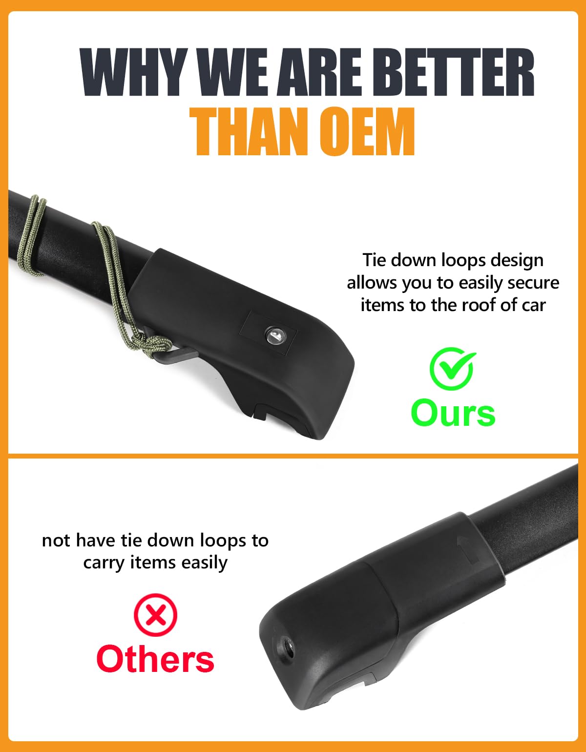 KINGGERI Lockable 220LBS Roof Rack Cross Bars Fit For Toyota 4Runner 2025 2026 with Raised Side Rails