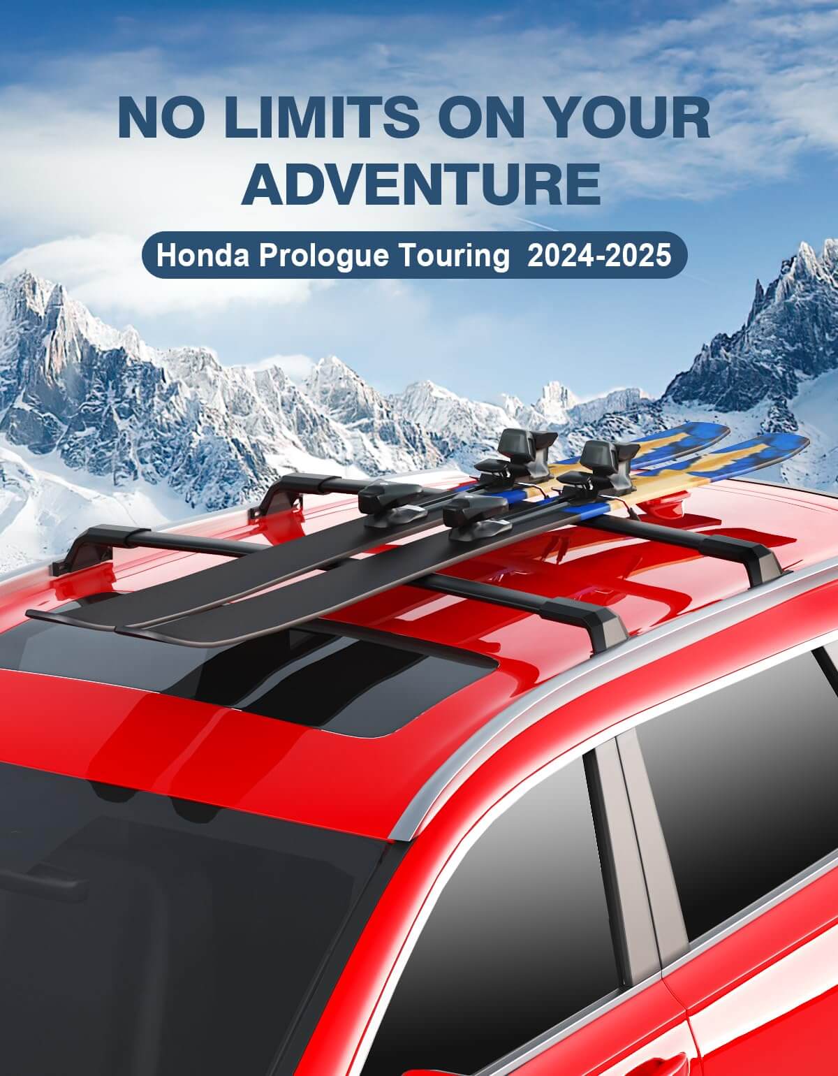 Roof Rack Cross Bars 220lbs Compatible with Honda Prologue Touring 2024 2025 2026, Heavy Duty All-Metal