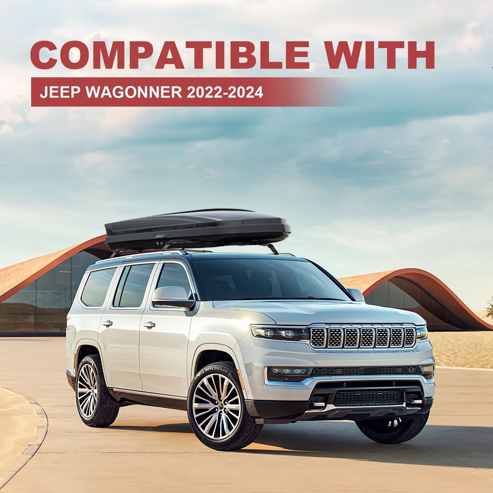 KINGGERI Roof Rack Cross Bars Compatible with 2022-2025 Jeep Wagoneer & Grand Wagoneer & Wagoneer L & Grand Wagoneer L