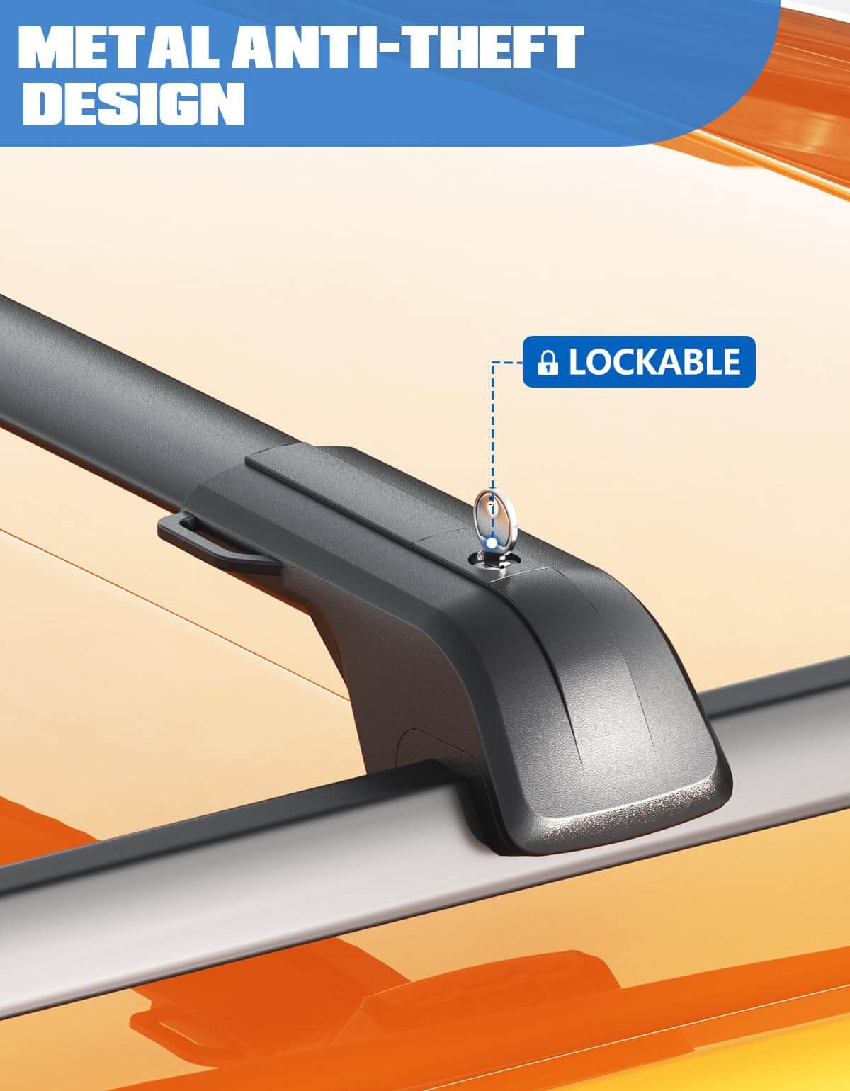 KINGGERI Heavy Duty 260lb Lockable Roof Rack Cross Bars Fit for Chevy Chevrolet Equinox 2025(Not for EV) with Raised Rails