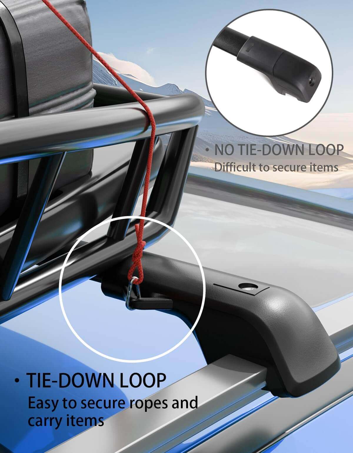 KINGGERI Lockable 220LBS Roof Rack Cross Bars Compatible with Chevrolet Chevy Equinox 2025 (not for EV) with Raised Rails