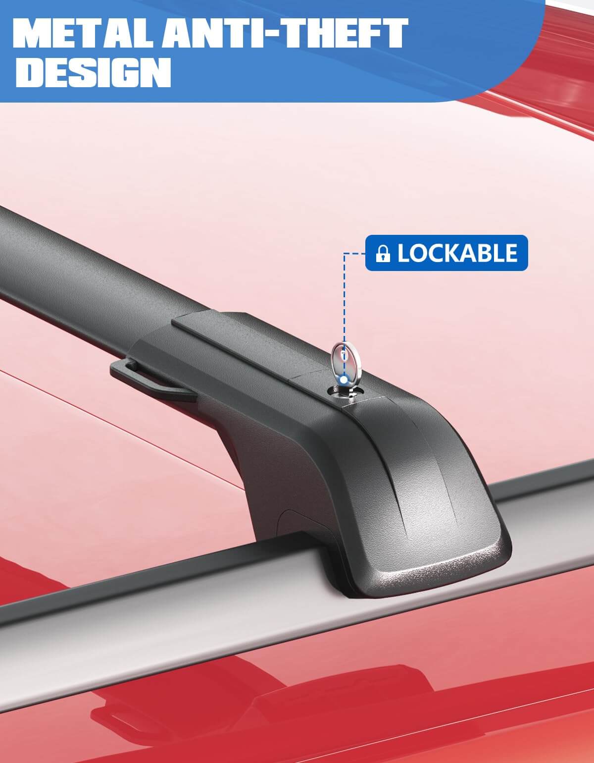 KINGGERI Roof Rack Cross Bars 260lbs Fit for Subaru Crosstrek 2024 2025 with Raised Rails (not for Wilderness)