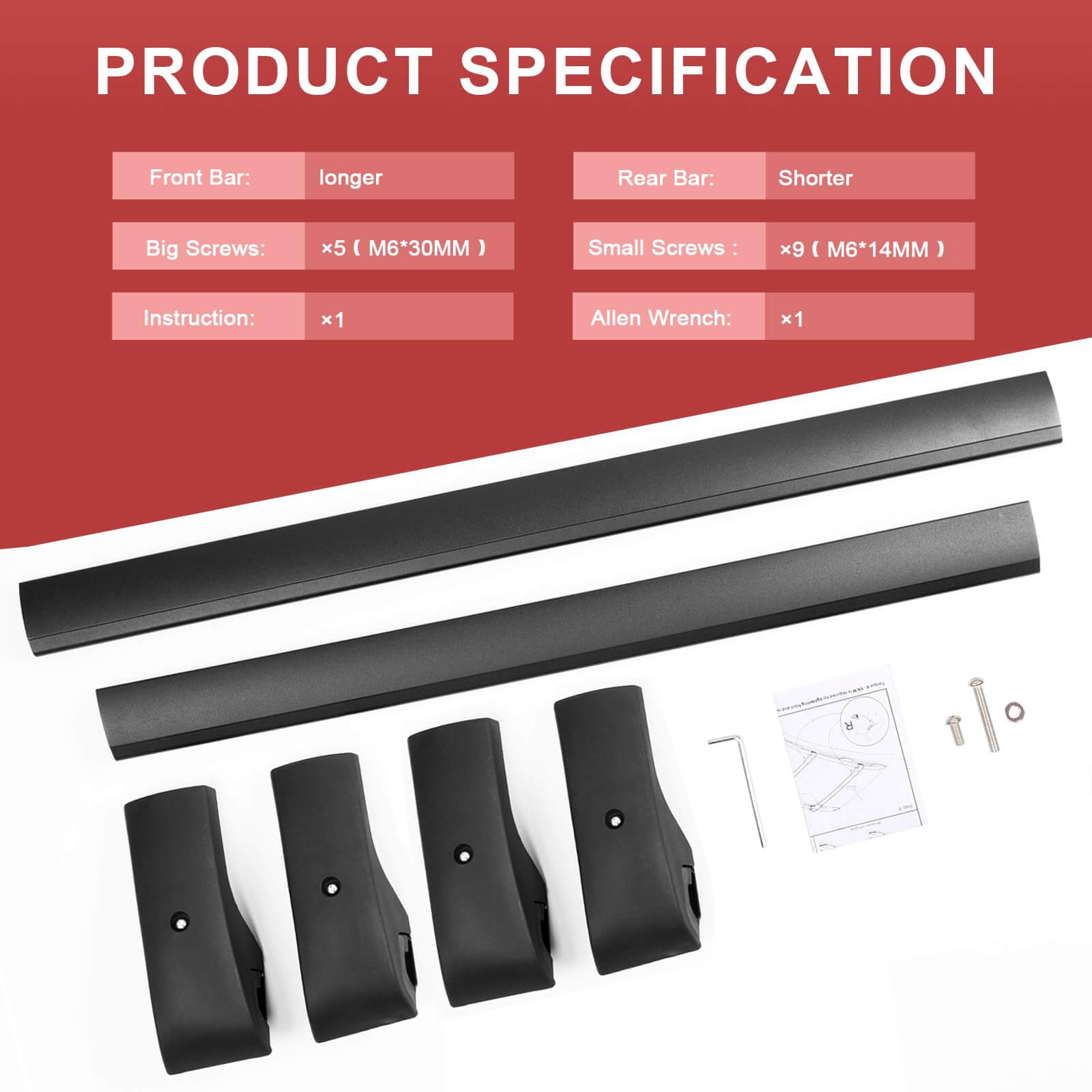 KINGGERI Roof Racks Cross Bars Compatible with Toyota RAV4 2013-2018 with Side Rails