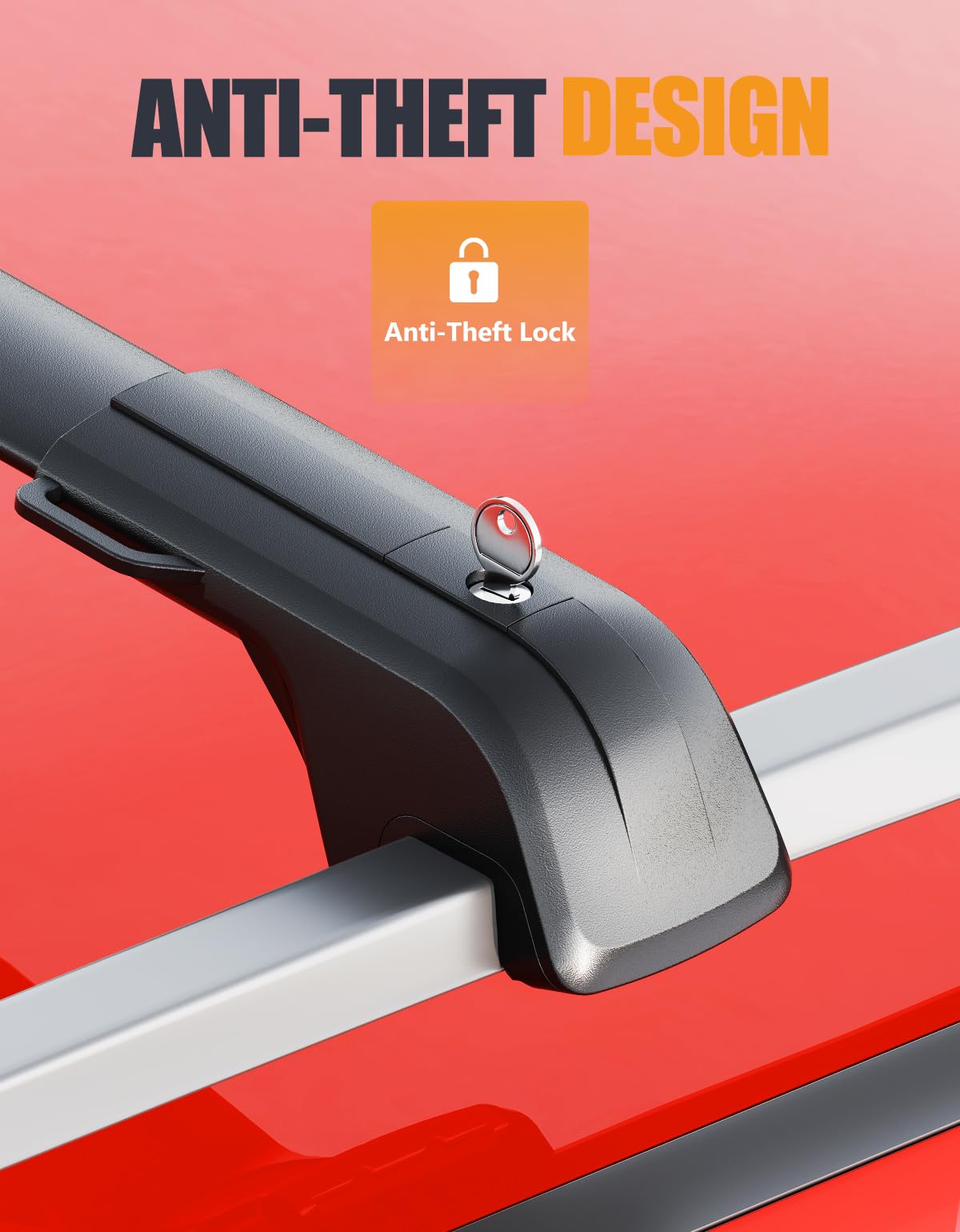 KINGGERI Lockable 260LBS Roof Rack Cross Bars Fit for Kia Sorento X-Line & X-Pro 2021-2025 (with Raised Side Rails)