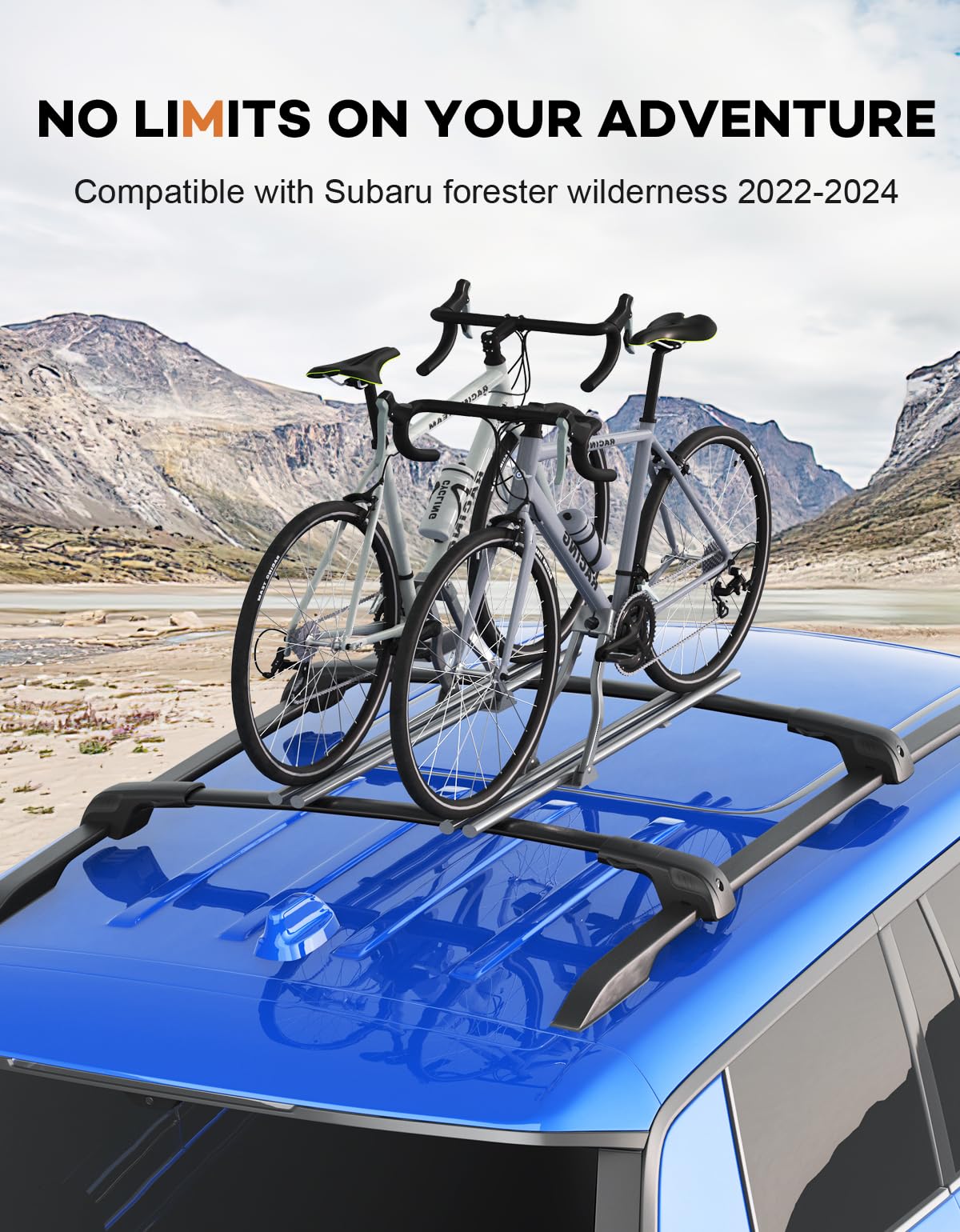 Lockable Roof Rack Cross Bars 220lbs Compatible with Subaru Forester Wilderness 2022-2024