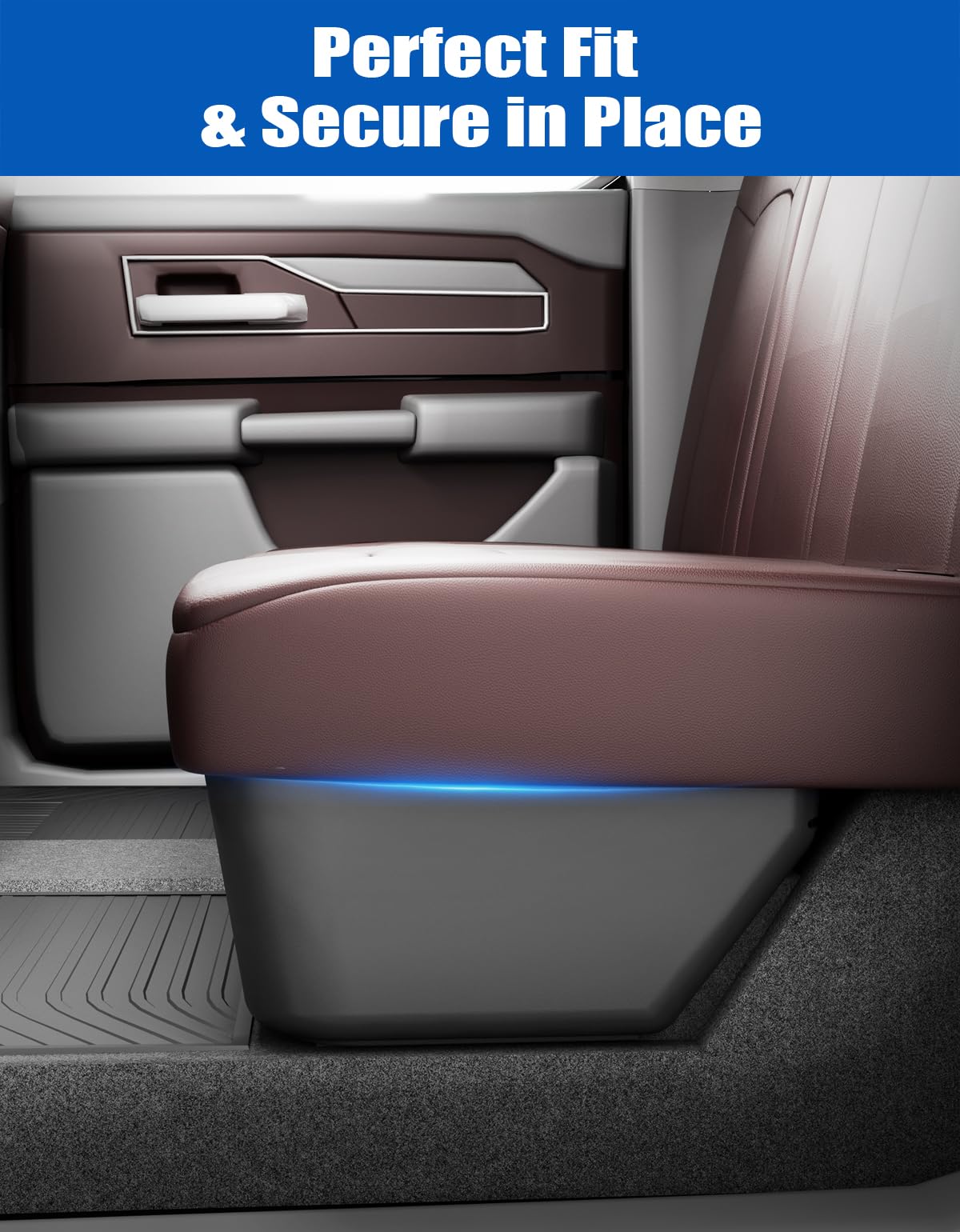 Under Seat Storage Box Compatible with 2019-2026 Dodge Ram 1500 crew cab (New Body Style),Upgraded Rear Truck Underseat Organizer Cargo Box