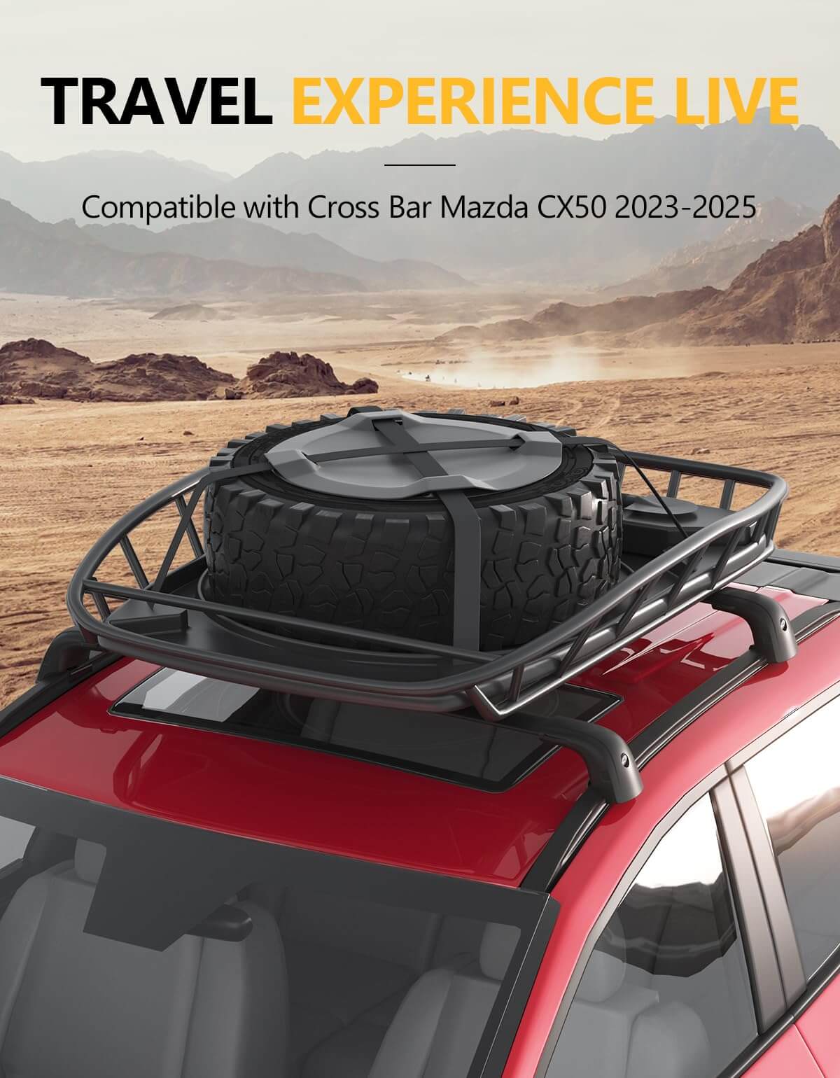 KINGGERI 220lbs Lockable Roof Racks Cross Bars Fit for Mazda CX50 CX-50 2023 2024 2025 with Flush Side Rails