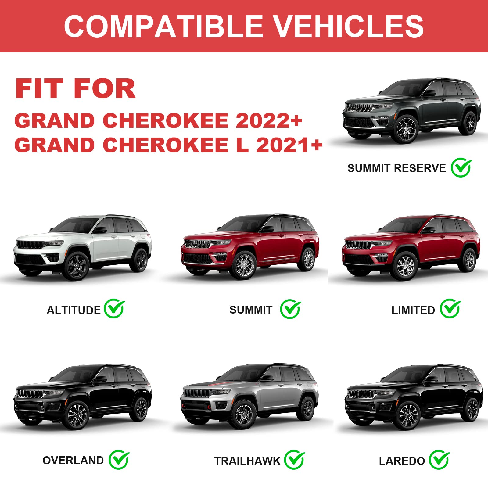 KINGGERI 220lbs Roof Racks Cross Bars Fit for Jeep Grand Cherokee L 2021-2025 & Grand Cherokee 2022-2025