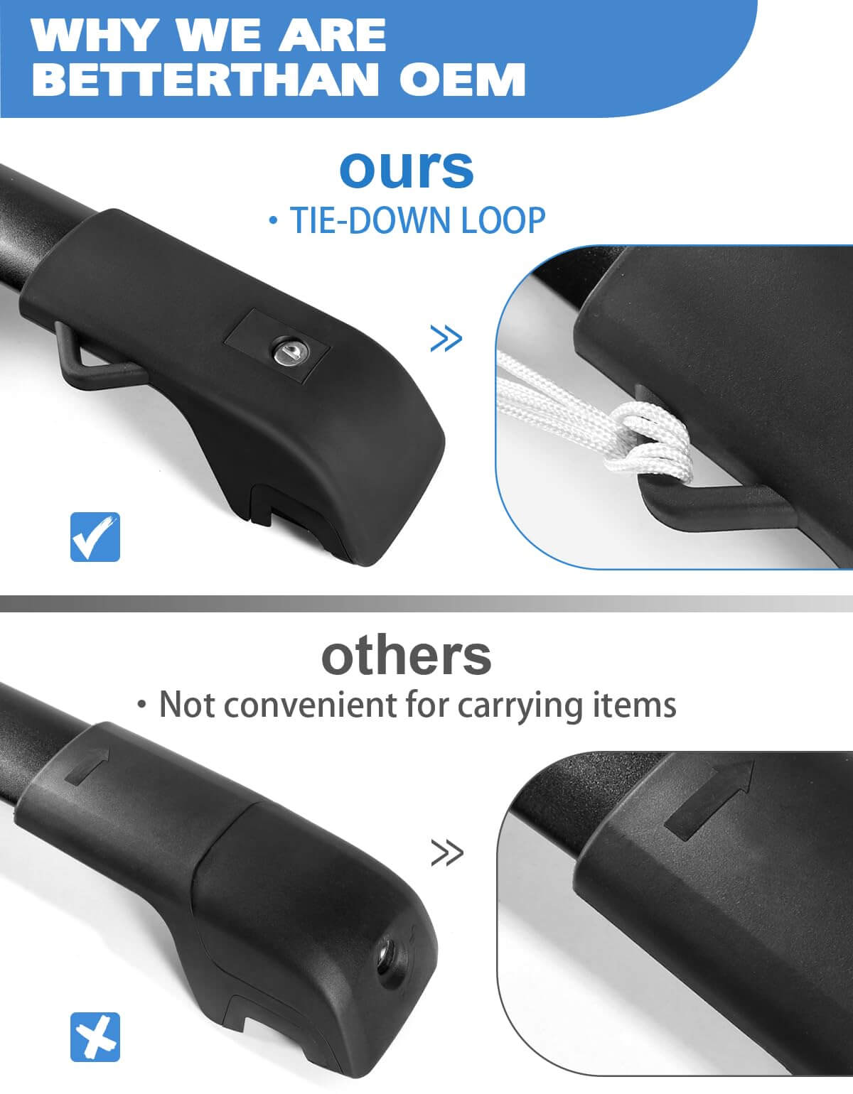 300lb Lockable Roof Rack Cross Bars Compatible with Honda Passport 2026 with Raised Side Rails