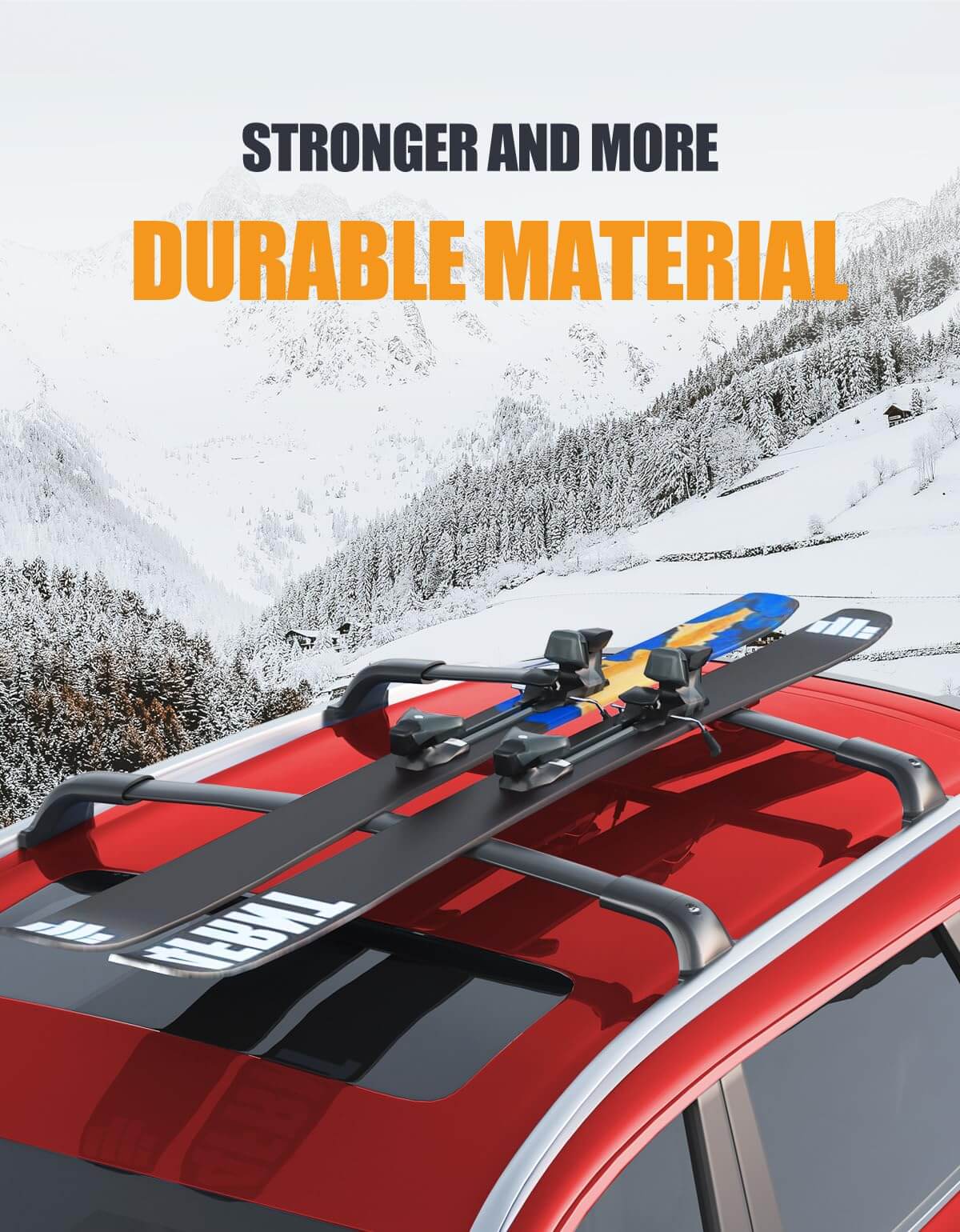 260lbs Lockable Roof Rack Cross Bars Compatible with Cadillac XT4 2019-2025 with Flush Side Rails