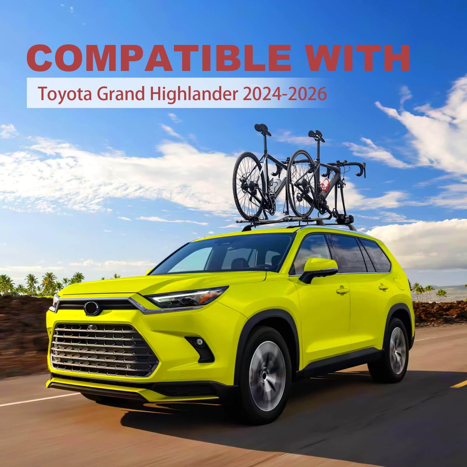 KINGGERI Heavy Duty Roof Rack Cross Bars Compatible with Toyota Grand Highlander & Lexus TX 2024-2026 (with Flush Side Rails)