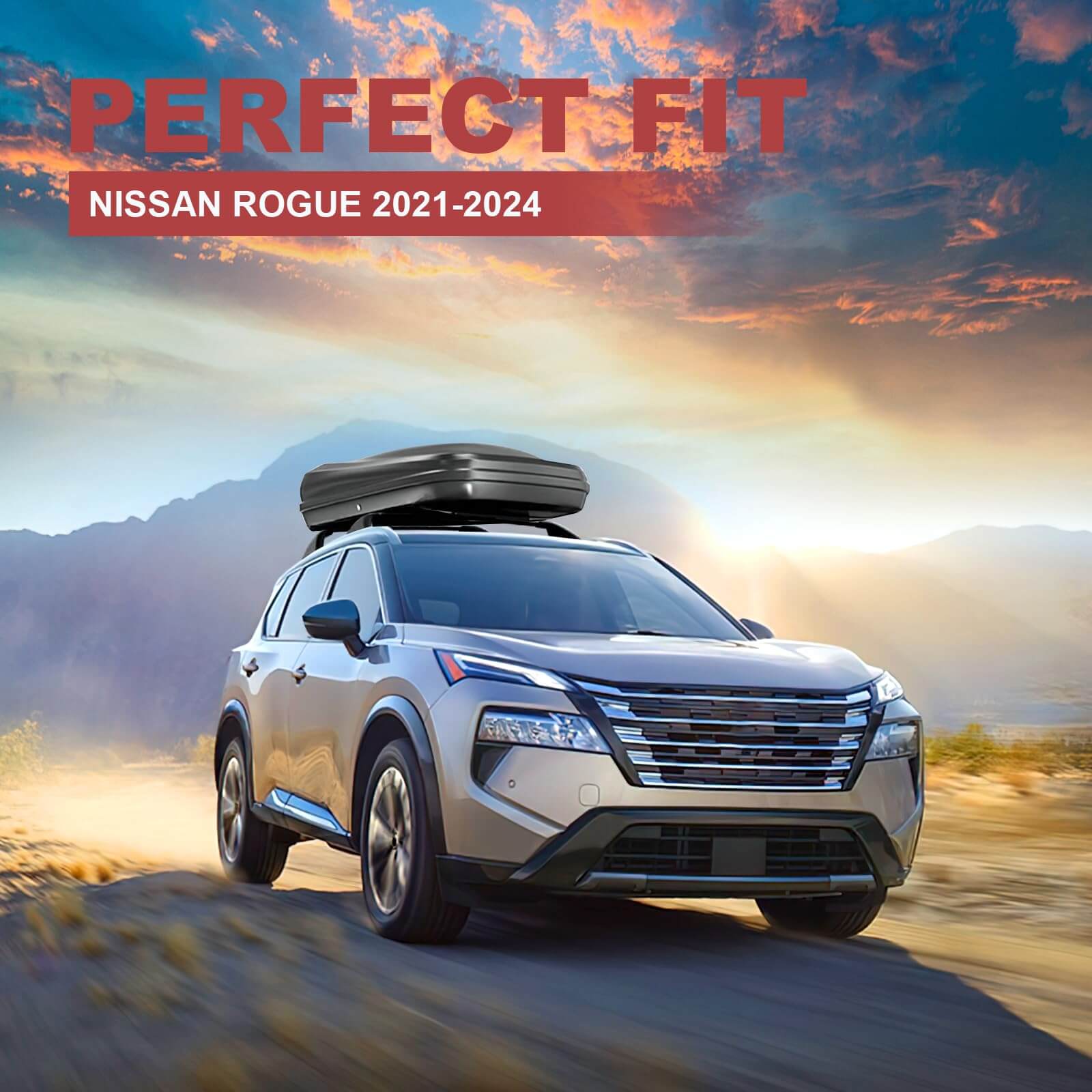 KINGGERI Lockable 260LBS Roof Rack Cross Bars Compatible with Nissan Rogue 2021-2026 SV SL Platinum with Flush Roof Rails