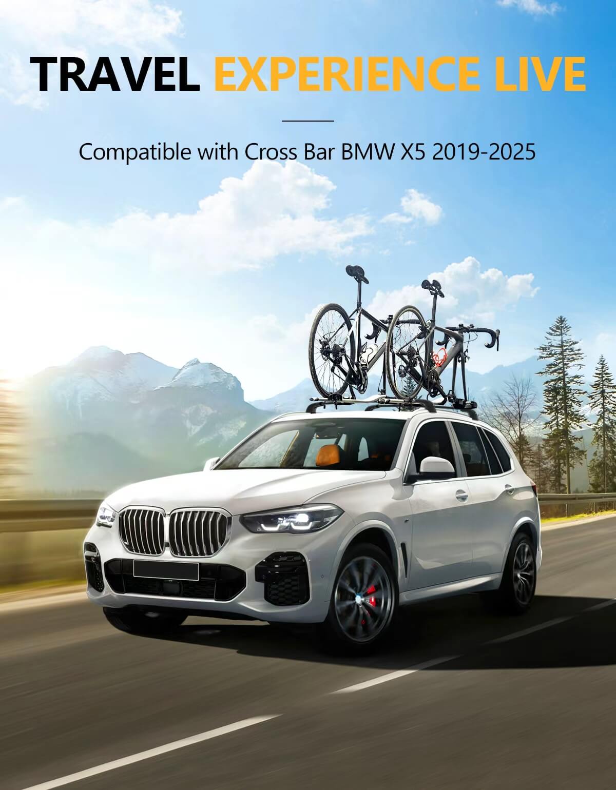 KINGGERI Lockable 220lbs Roof Rack Cross Bars Fit for BMW X5 G05 2019-2025, Heavy Duty Aluminum Roof Rails Crossbars