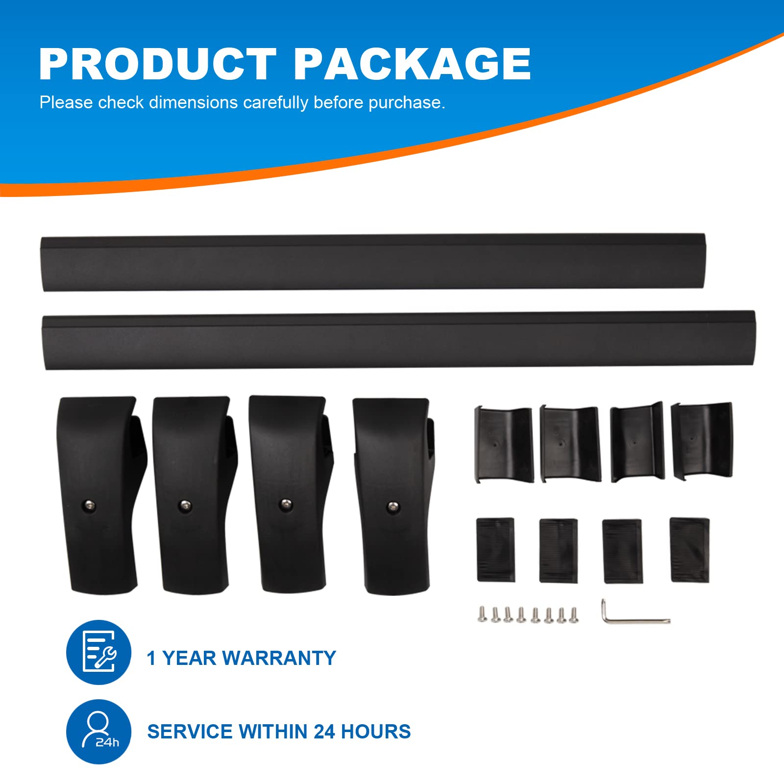 KINGGERI Roof Rack Cross Bars 220lb Compatible with 2011-2020 Toyota Sienna, Heavy Duty Aluminum clampers and Bars Cargobar