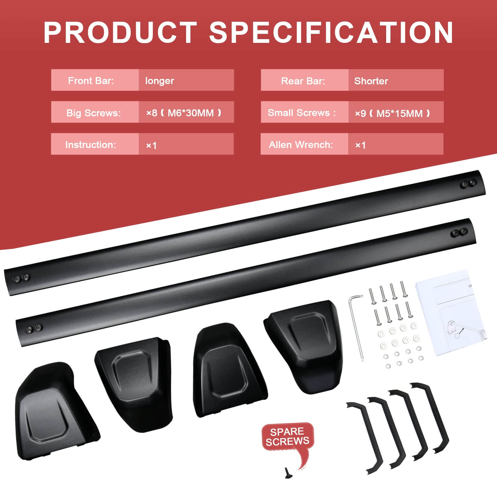 KINGGERI 220lbs Roof Rack Cross Bars Fit for Jeep Grand Cherokee L 2021-2025 & Grand Cherokee 2022-2025